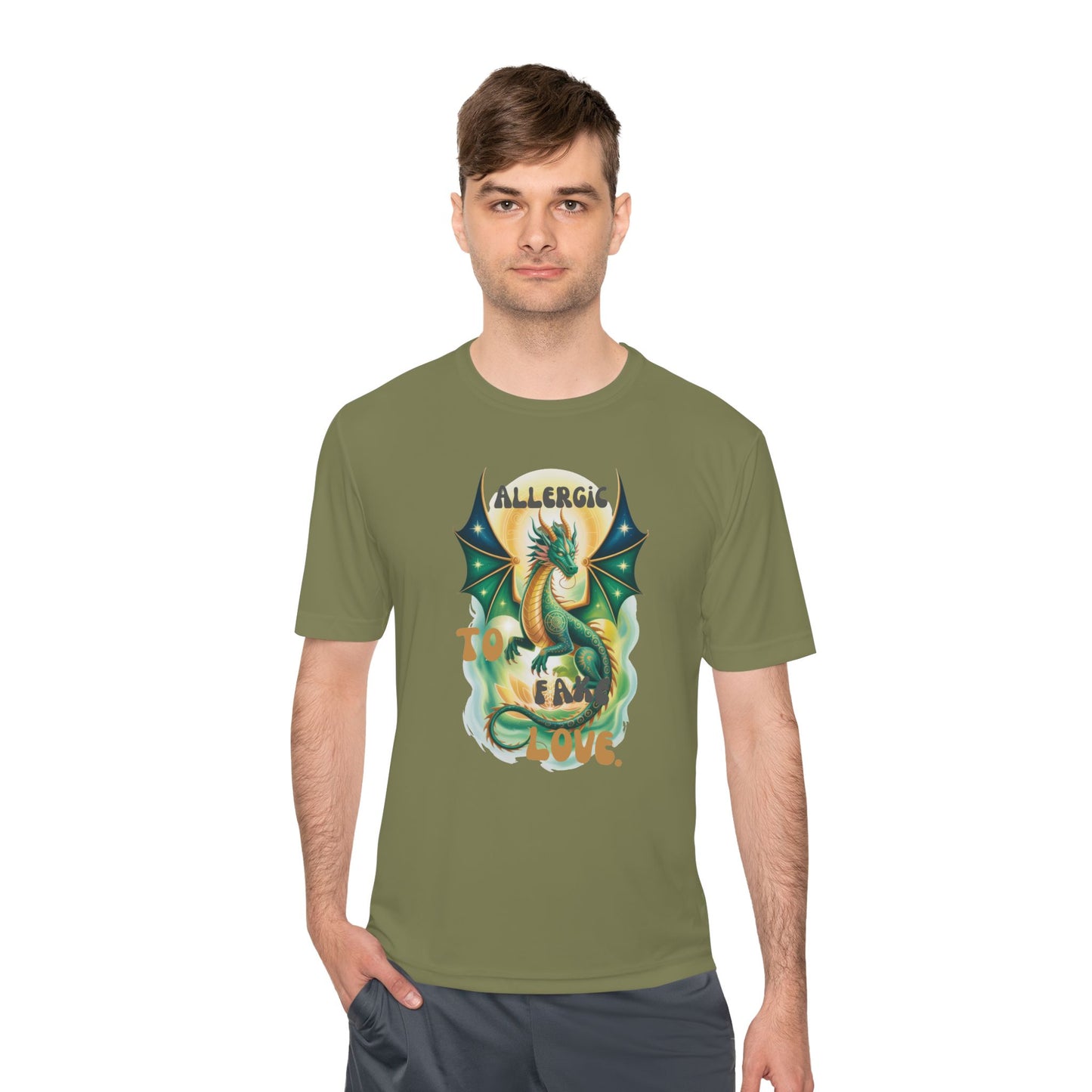 Dragon Allergy Moisture Wicking Tee, Funny T-Shirt for Allergy Awareness, Gift for Dragon Lovers, Fitness Wear, Unique Humor Tee