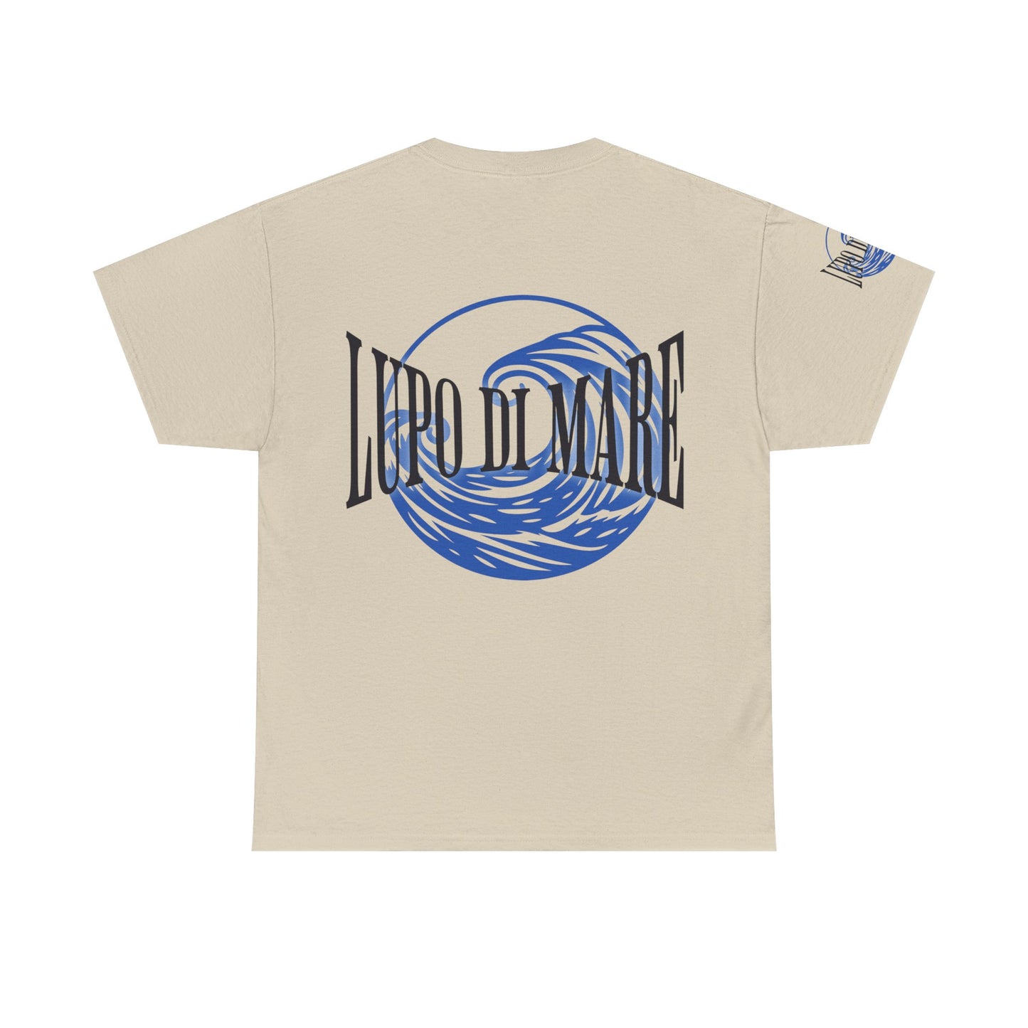 Camiseta de algodón grueso Lupo di Mare: camiseta gráfica Ocean Vibes