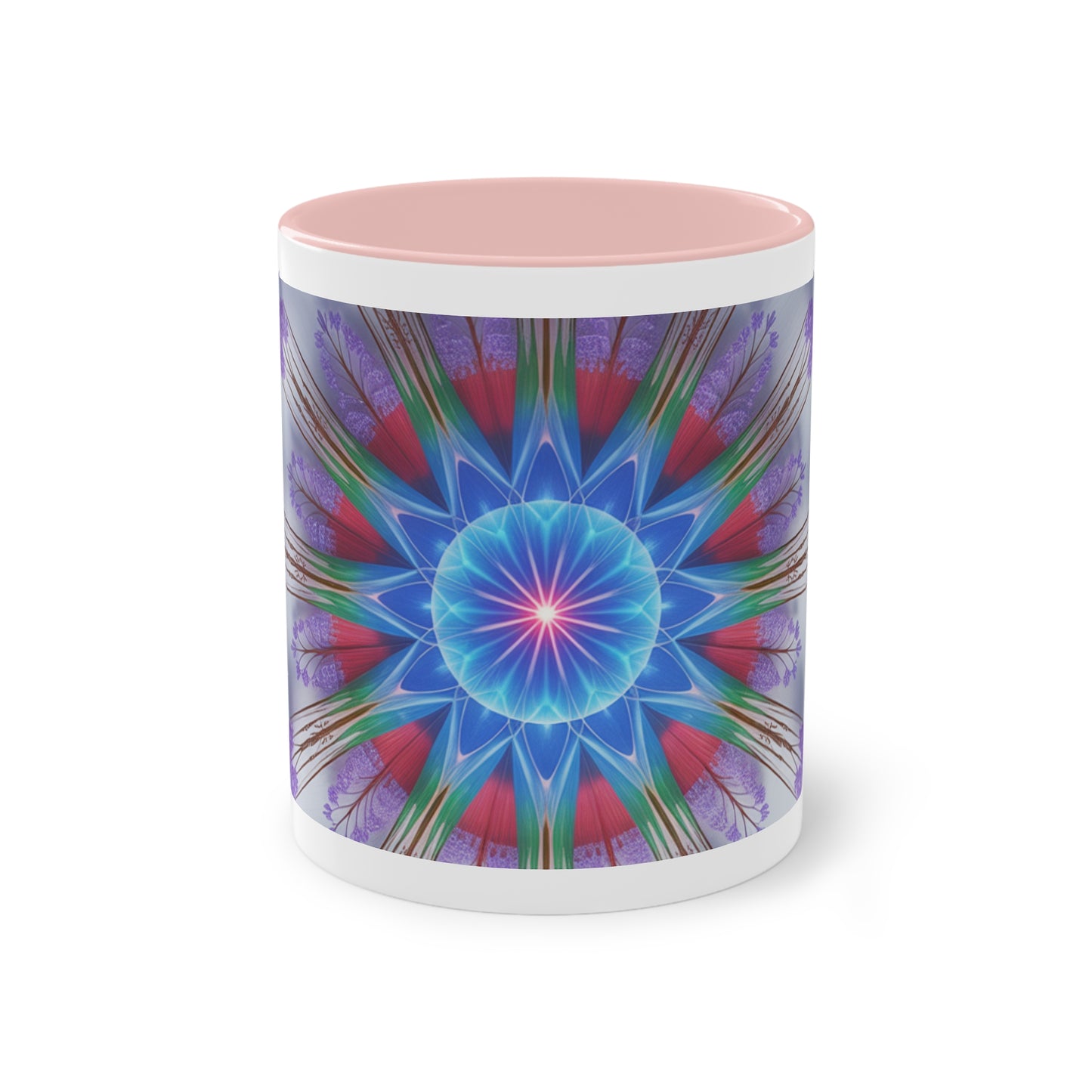 Kaleidoscope Two-Tone Coffee Mug - Vibrant Art Mug for Home & Office, Unique Gift for Coffee Lovers, Decorative Drinkware