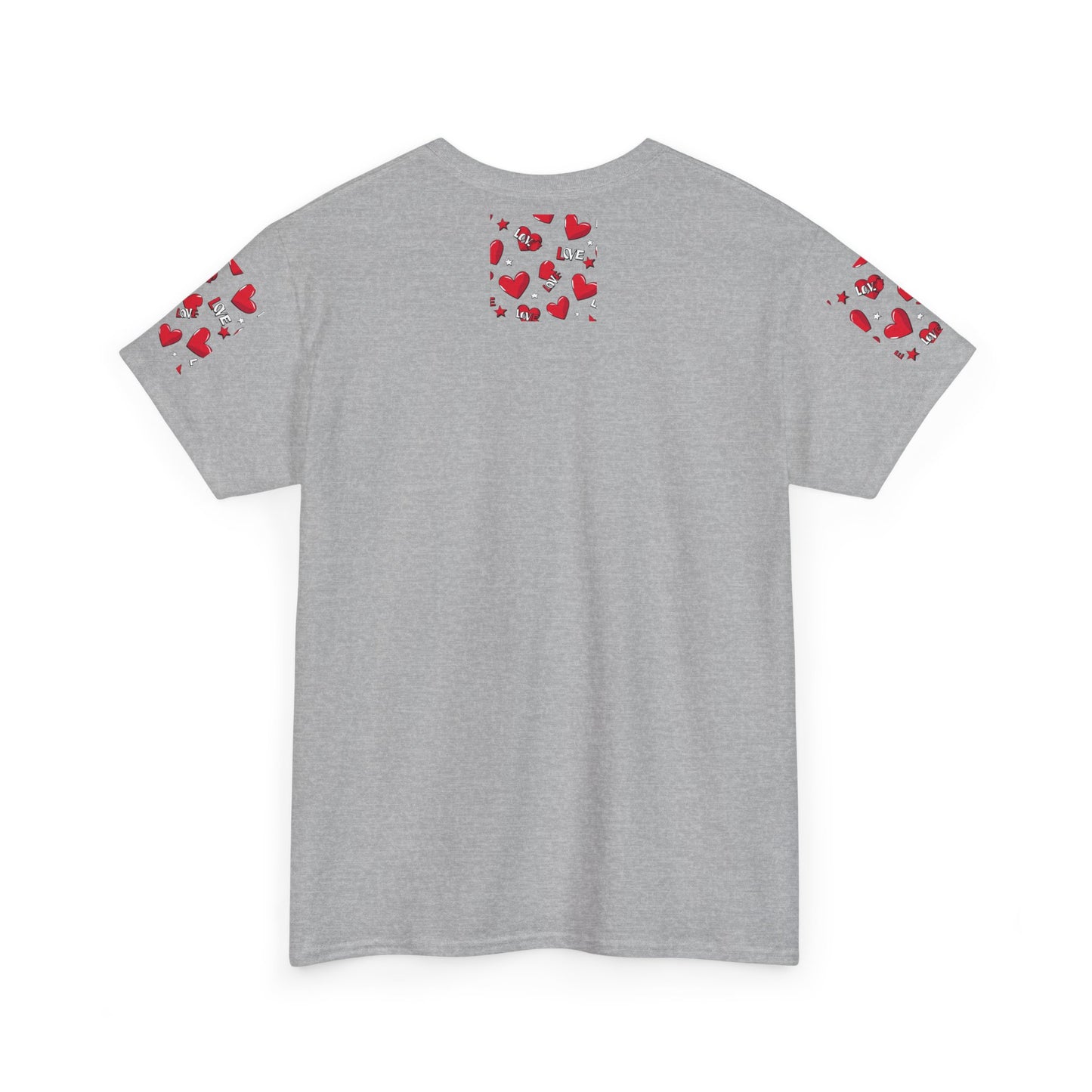 Romantic Love Heart Heavy Cotton Tee - Perfect for Everyday Wear