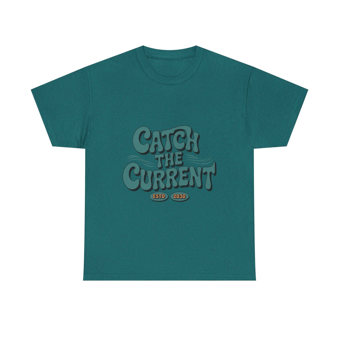 Catch the Current Tee, Relaxed Cotton T-Shirt, Beach Vibe Top, Casual Wear, Perfect Gift for Surfers, Summer Fun