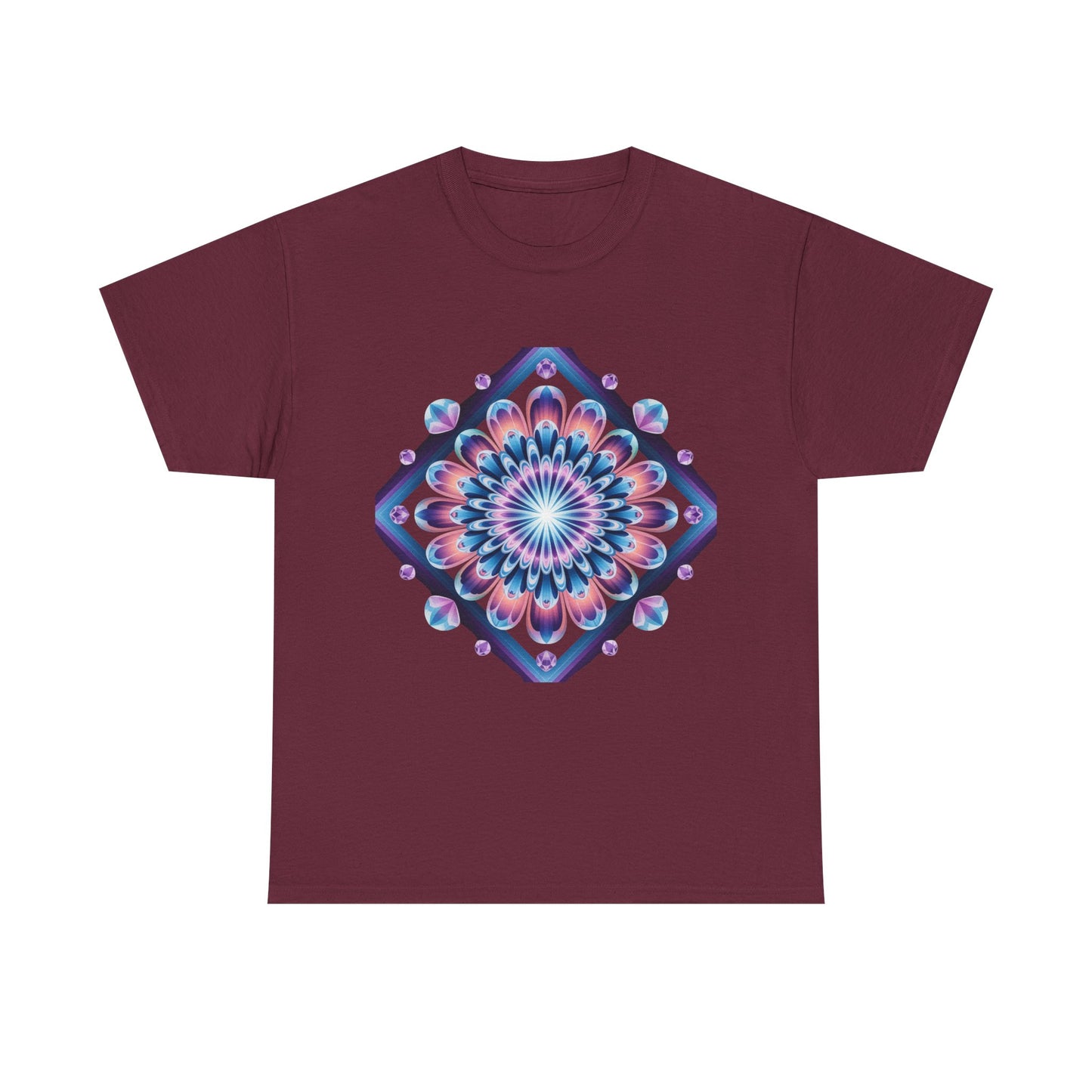 Vibrant Mandala Tee - Heavy Cotton Shirt, Bohemian Style Top, Casual Wear, Gift for Her, Festival Fashion, Summer Style