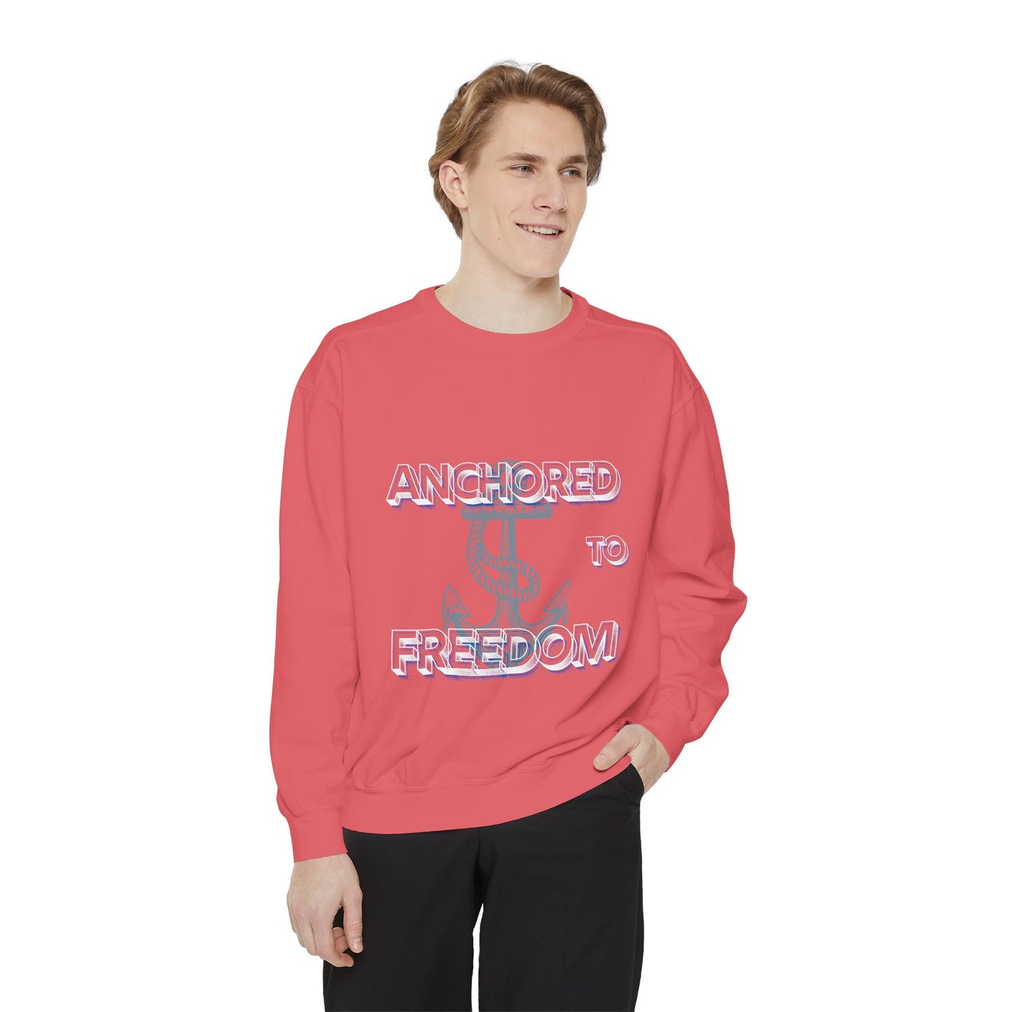 Anchored to Freedom Garment-Dyed Sweatshirt | Relaxed & Trendy Style