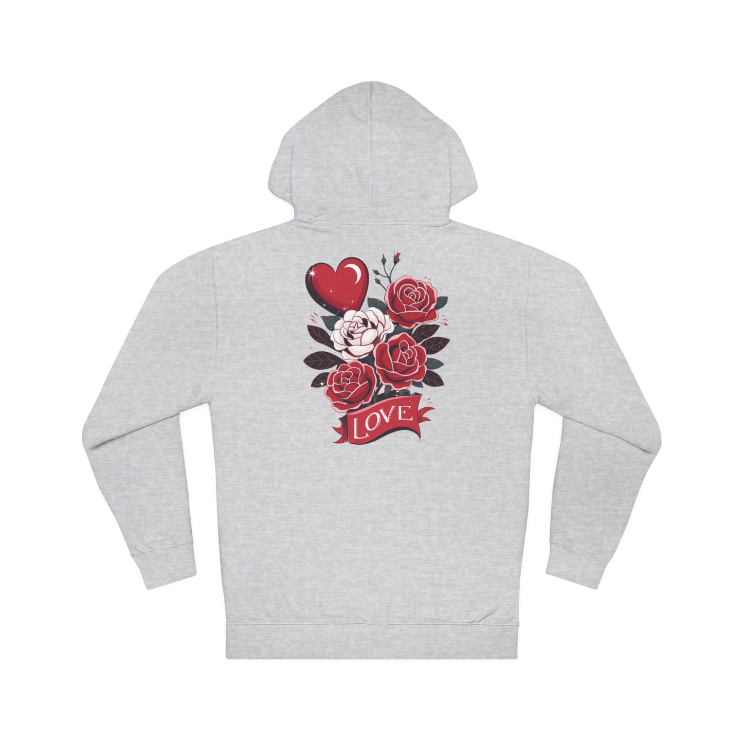 Felpa con cappuccio con motivo floreale romantico - Perfetta per San Valentino e per tutti i giorni