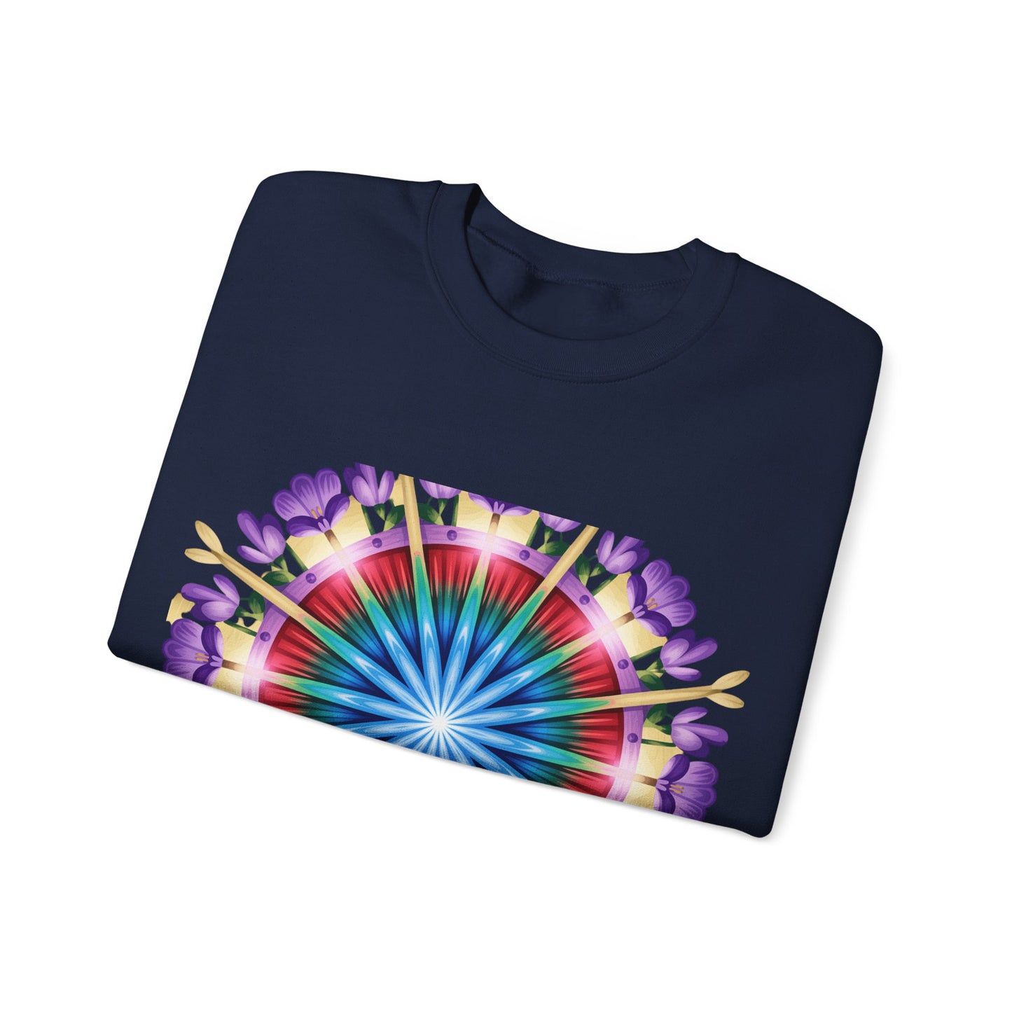 Vibrant Floral Mandala Crewneck Sweatshirt | Cozy Apparel, Stylish Gift, Casual Wear, Everyday Comfort, Botanical Design