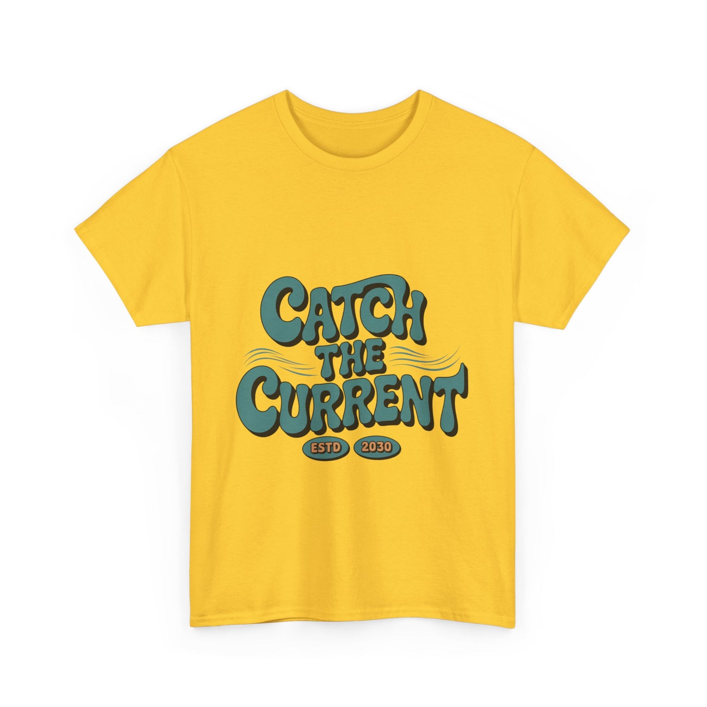 Catch the Current Tee, Relaxed Cotton T-Shirt, Beach Vibe Top, Casual Wear, Perfect Gift for Surfers, Summer Fun