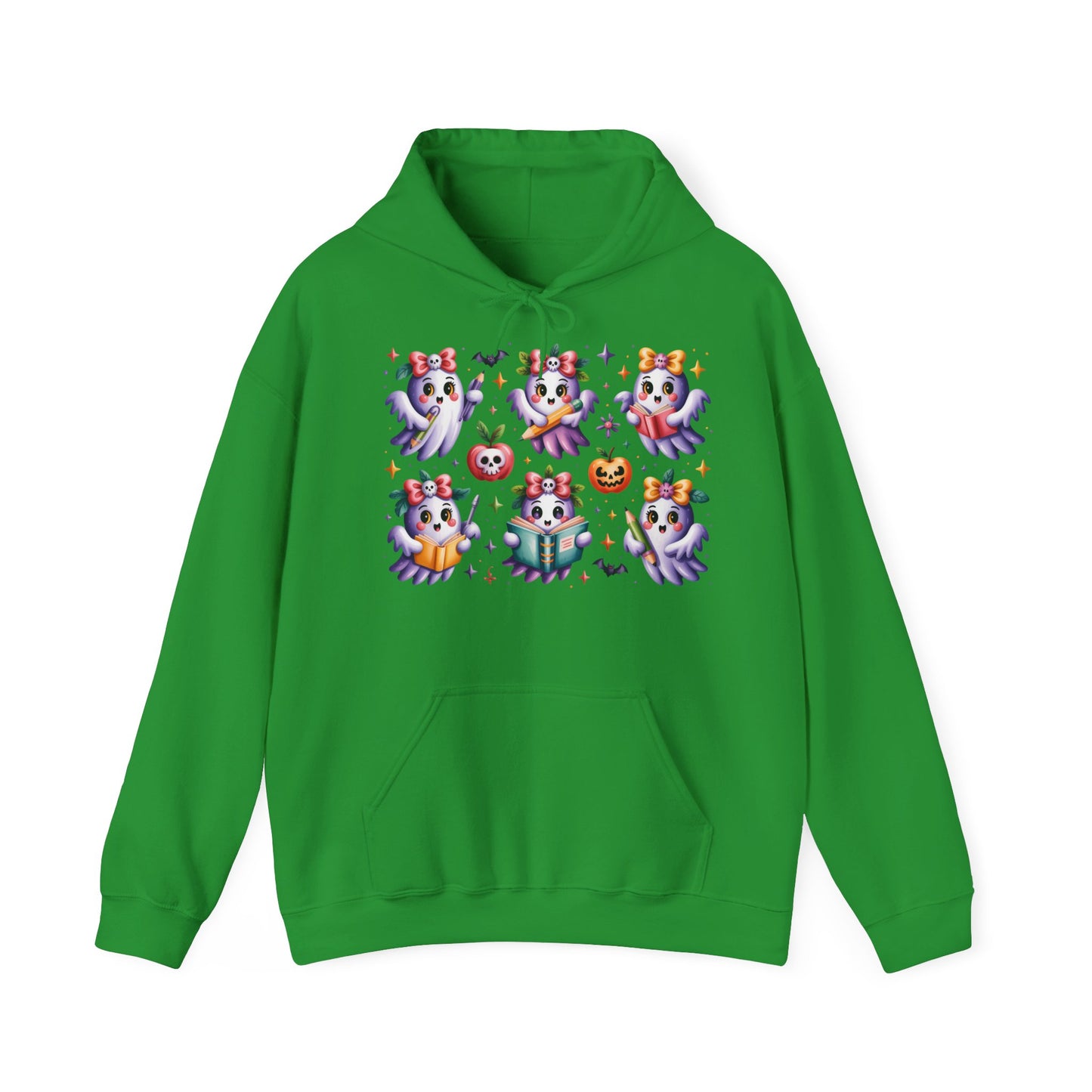 Whimsical Ghosts Halloween Hoodie, Spooky Sweatshirt, Women Cozy Pullover, Halloween Apparel, Pumpkin Decor, Ghostly Fashion