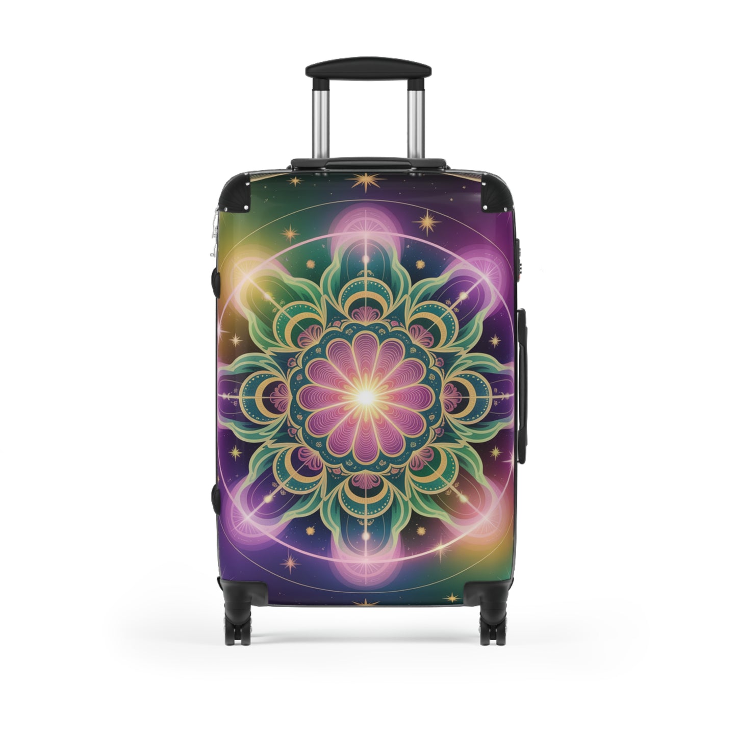 Colorful Mandala Suitcase - Travel Luggage, Bohemian Vacation Case, Unique Baggage, Colorful Travel Accessory, Festival Gear