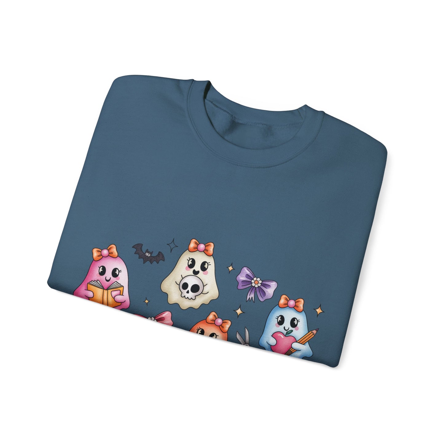 Cute Ghosts Women Crewneck Sweatshirt, Cozy Halloween Apparel, Spooky Season Outfit, Gift for Ghost Lovers, Funny Sweatshirt for Fall