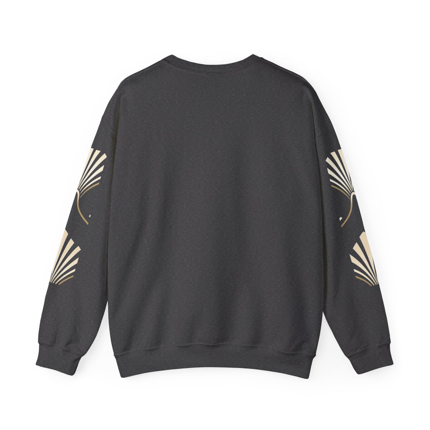 Elegant Gold Fan Pattern Crewneck Sweatshirt