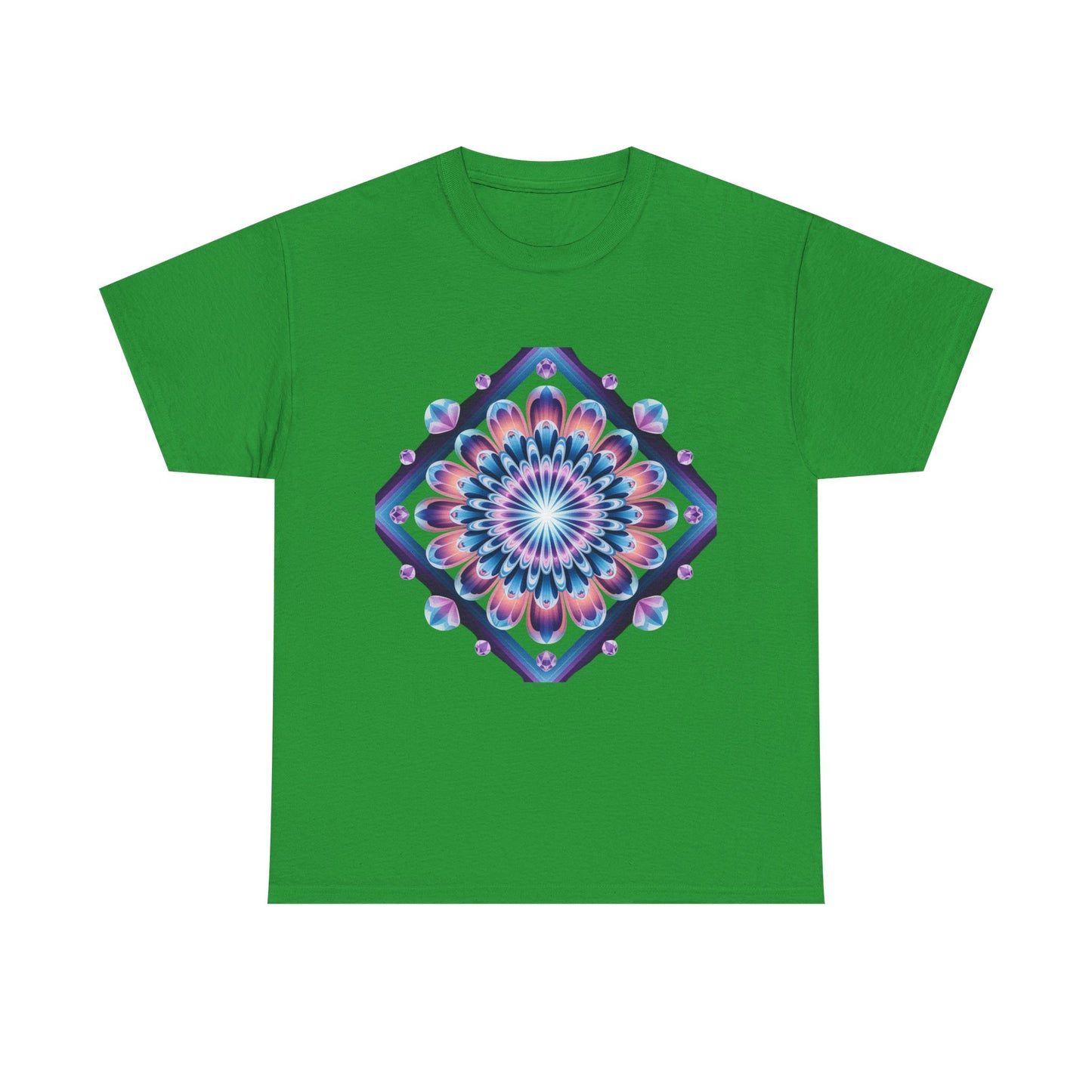 Vibrant Mandala Tee - Heavy Cotton Shirt, Bohemian Style Top, Casual Wear, Gift for Her, Festival Fashion, Summer Style