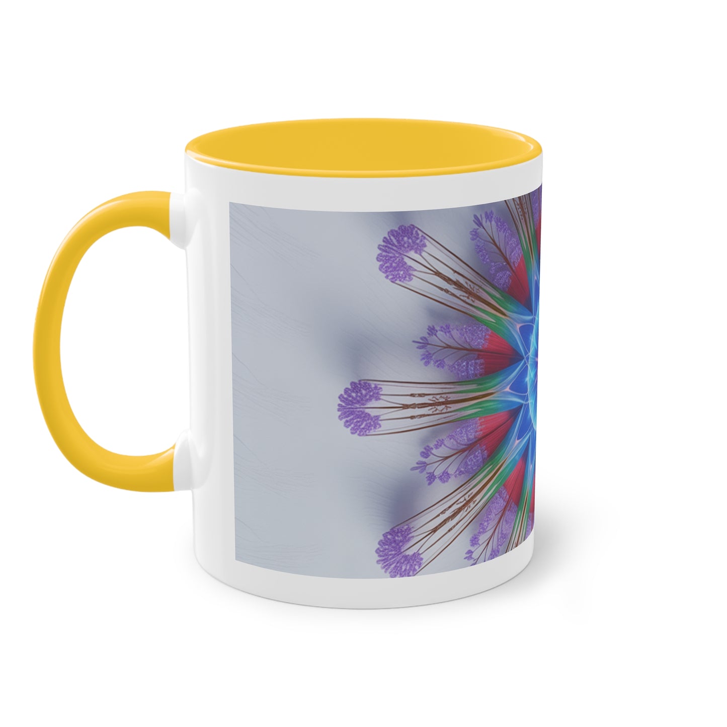 Kaleidoscope Two-Tone Coffee Mug - Vibrant Art Mug for Home & Office, Unique Gift for Coffee Lovers, Decorative Drinkware