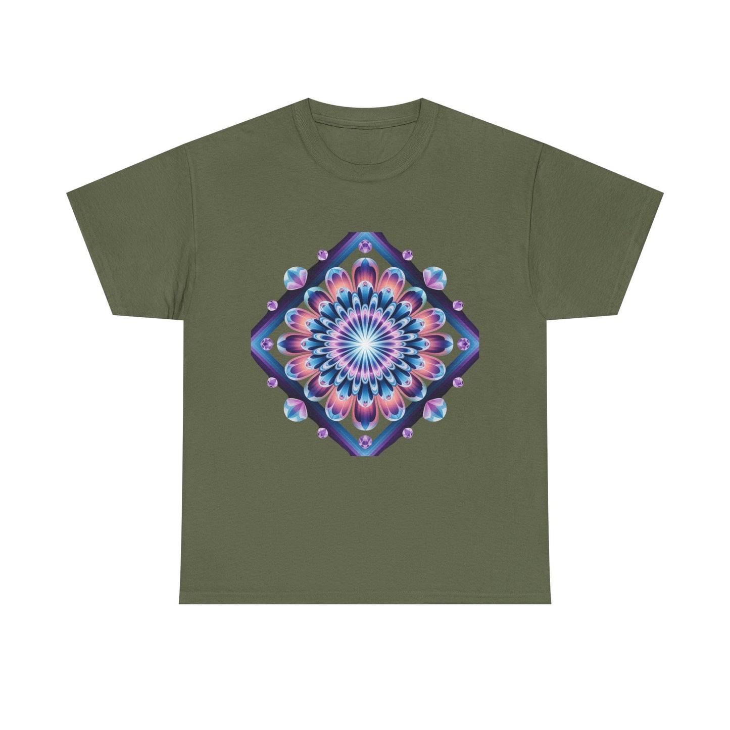Vibrant Mandala Tee - Heavy Cotton Shirt, Bohemian Style Top, Casual Wear, Gift for Her, Festival Fashion, Summer Style