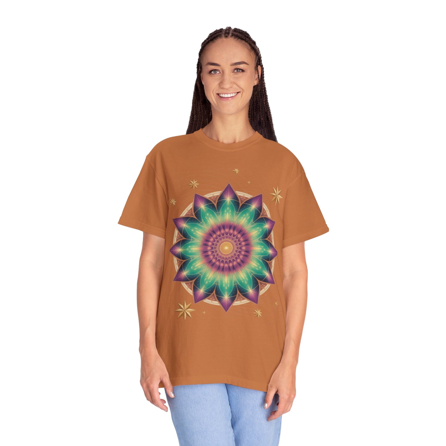 Tie-Dye Mandala T-Shirt, Spiritual Apparel, Bohemian Style Tee, Festival Wear, Eco-Friendly Fashion
