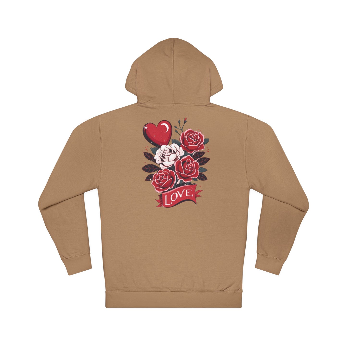 Felpa con cappuccio con motivo floreale romantico - Perfetta per San Valentino e per tutti i giorni