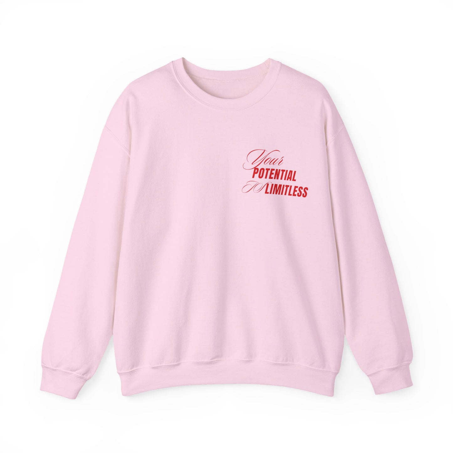 Sudadera inspiradora de cuello redondo: "Tu potencial es ilimitado"