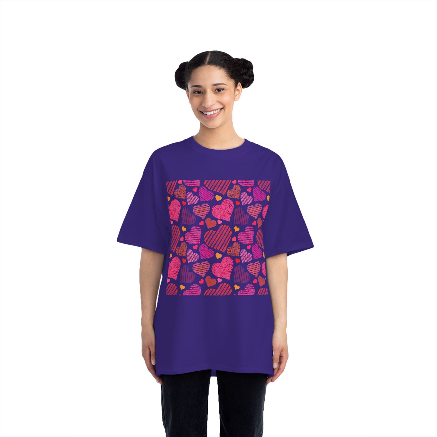 Cute Heart Pattern Short-Sleeve T-Shirt