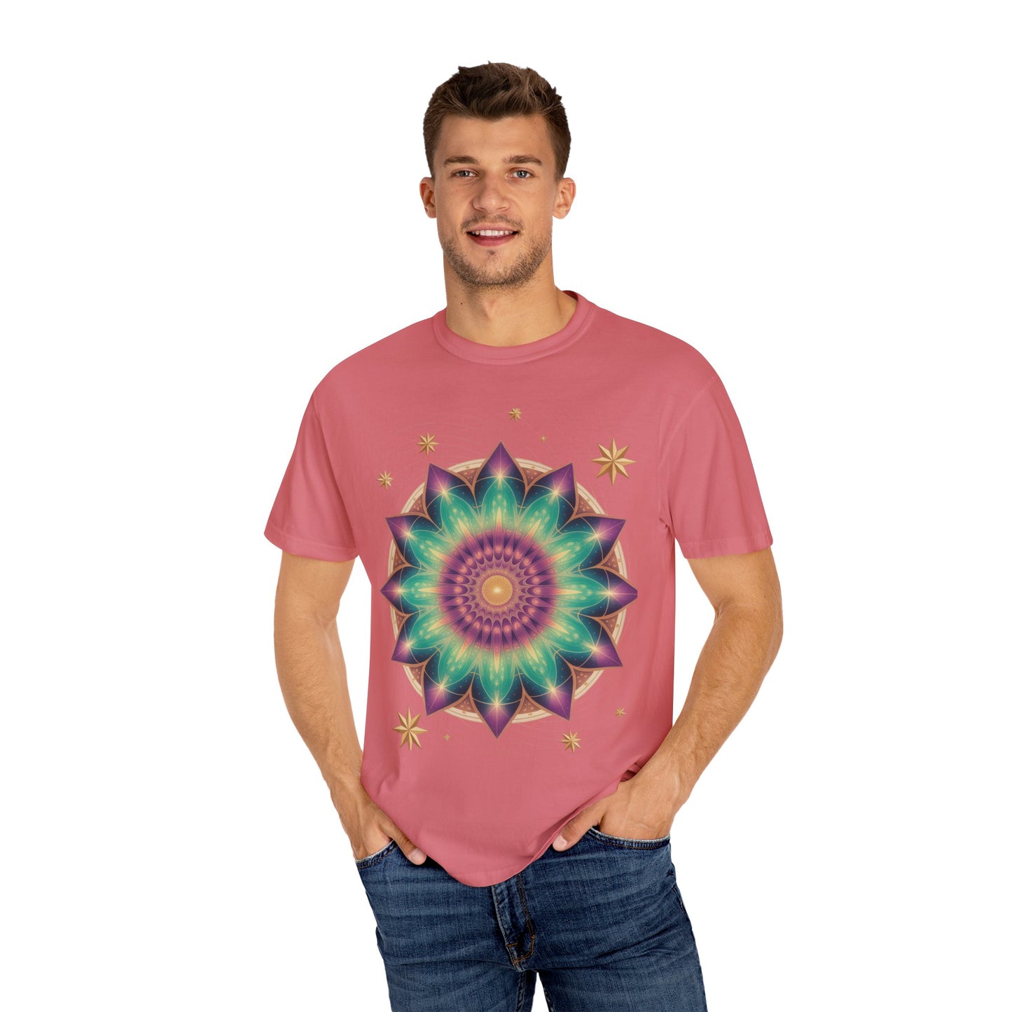 Tie-Dye Mandala T-Shirt, Spiritual Apparel, Bohemian Style Tee, Festival Wear, Eco-Friendly Fashion