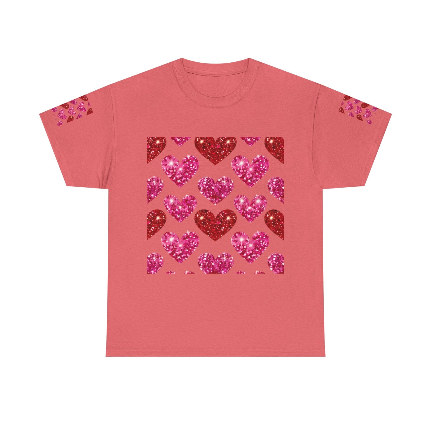 Sparkling Hearts Cotton Tee - Perfect for Valentine's Day & Love Celebrations