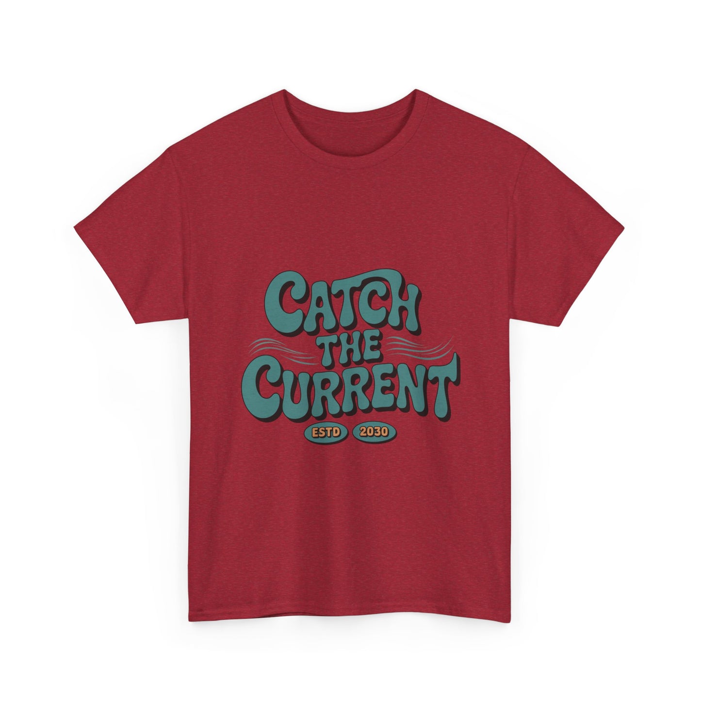 Catch the Current Tee, Relaxed Cotton T-Shirt, Beach Vibe Top, Casual Wear, Perfect Gift for Surfers, Summer Fun