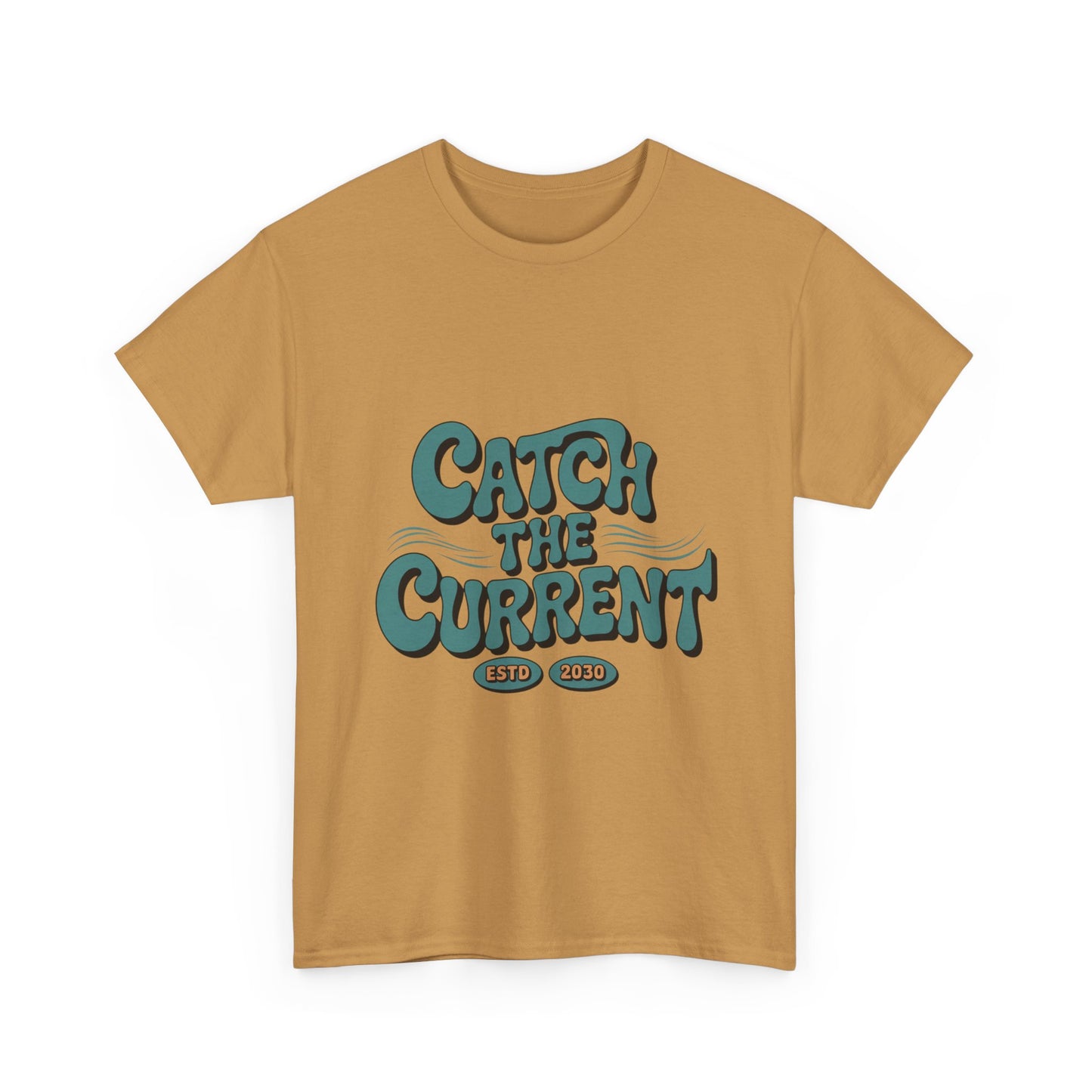 Catch the Current Tee, Relaxed Cotton T-Shirt, Beach Vibe Top, Casual Wear, Perfect Gift for Surfers, Summer Fun