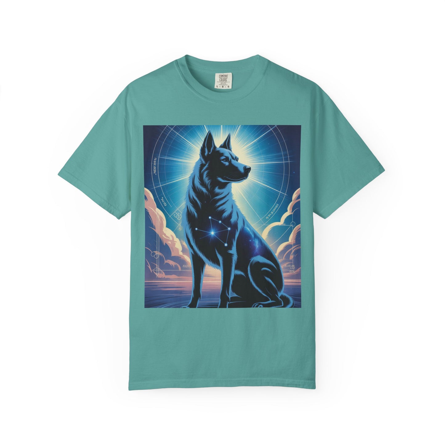 Cosmic Canine Men's T-shirt | Starry Dog Graphic Tee, Animal Lover Gift, Soft Cotton Top, Casual Wear, Unique Pet Shirt