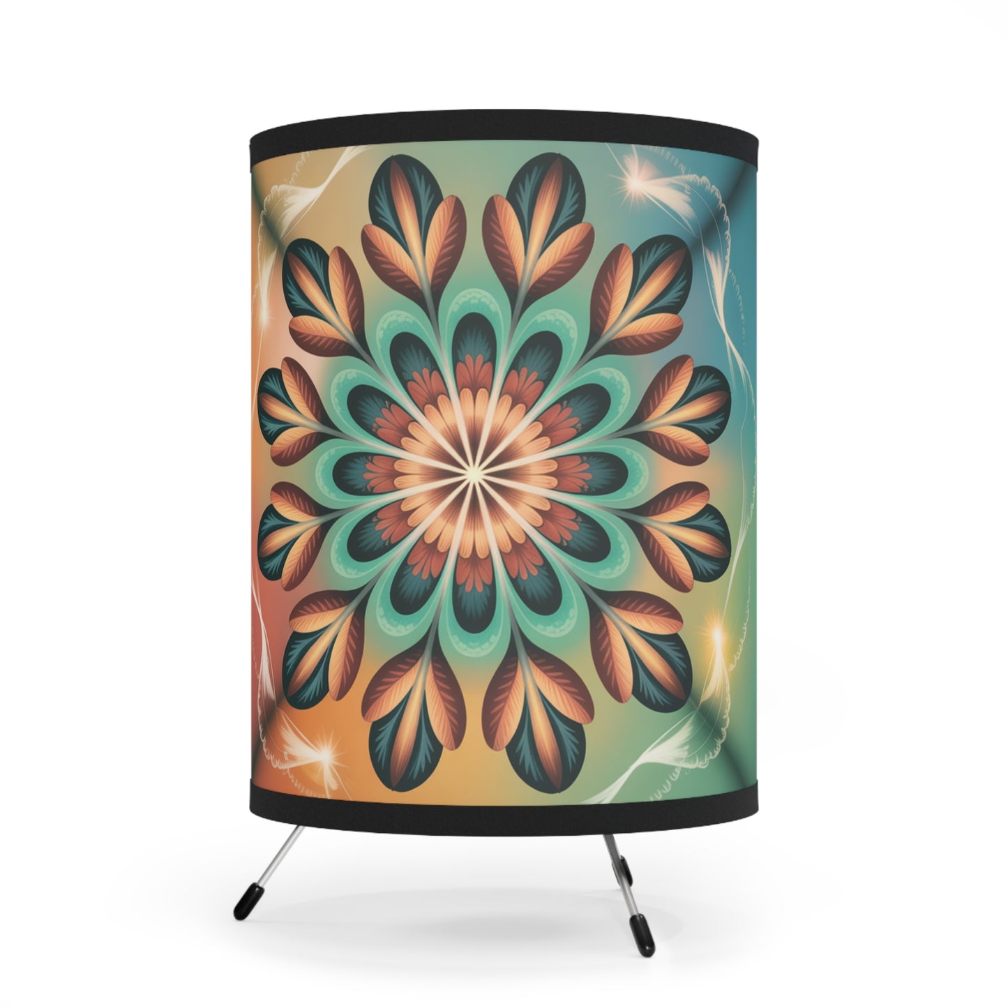Tripod Lamp with Floral High-Res Shade, Bohemian Home Decor, Living Room Accent, Unique Gift, Bedroom Lighting, Festival Decor