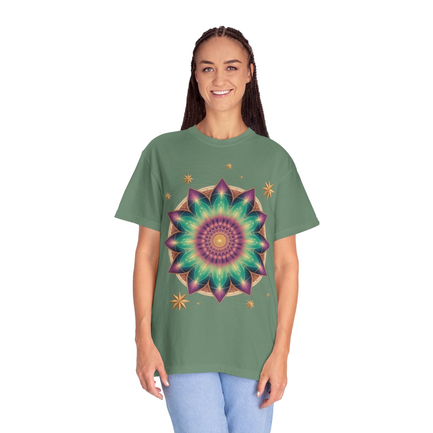 Tie-Dye Mandala T-Shirt, Spiritual Apparel, Bohemian Style Tee, Festival Wear, Eco-Friendly Fashion