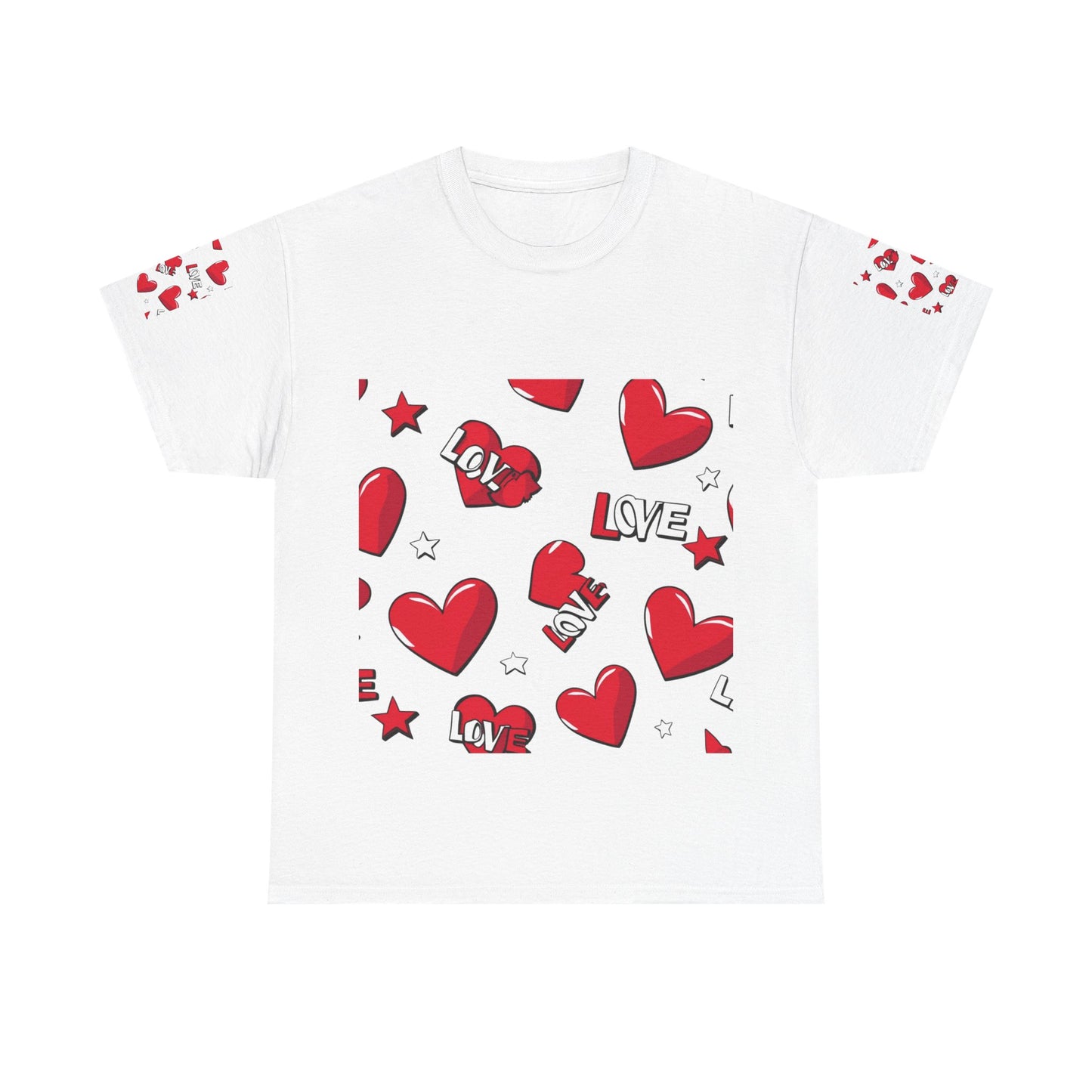 Maglietta in cotone pesante con cuore romantico - Perfetta per San Valentino e per tutti i giorni