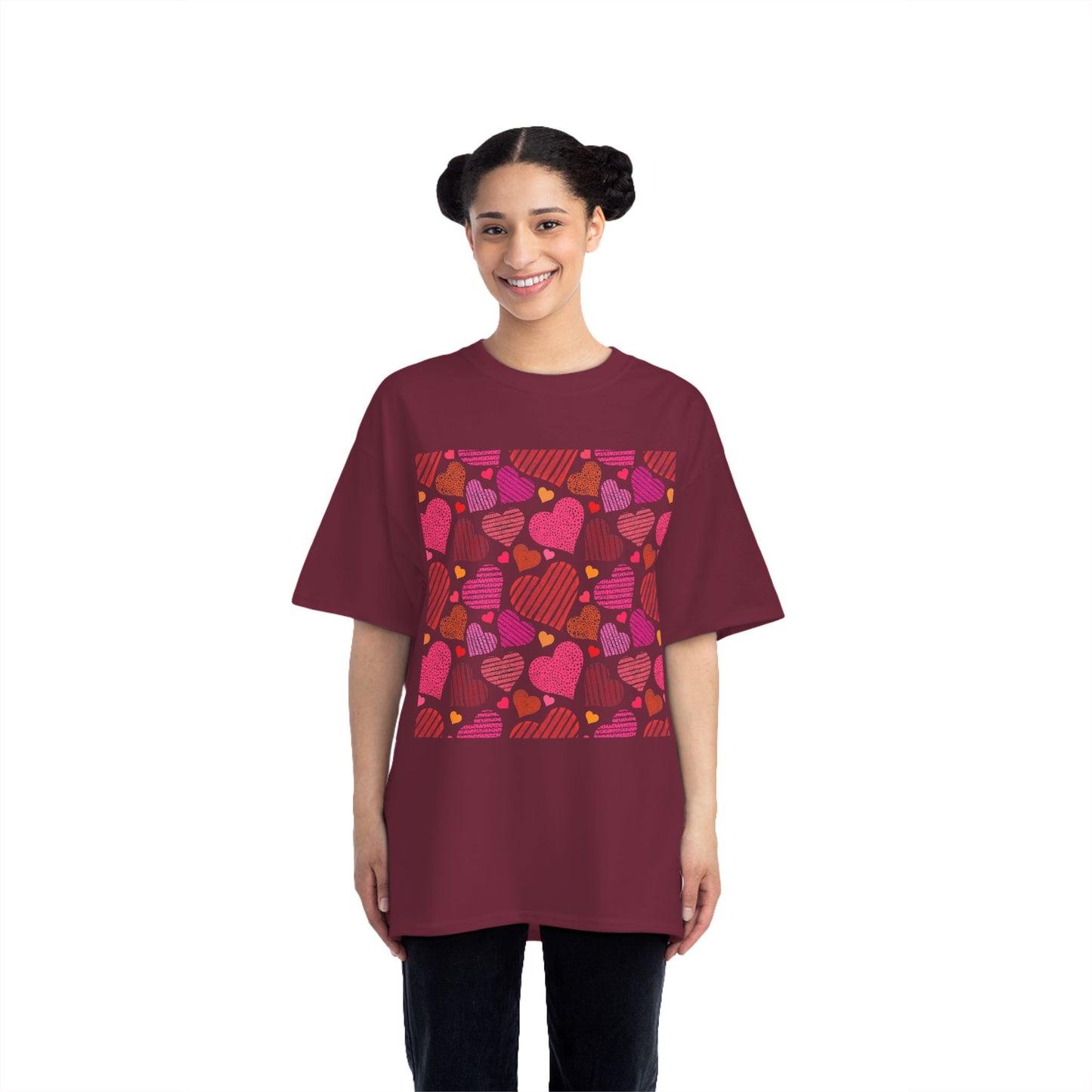 Cute Heart Pattern Short-Sleeve T-Shirt