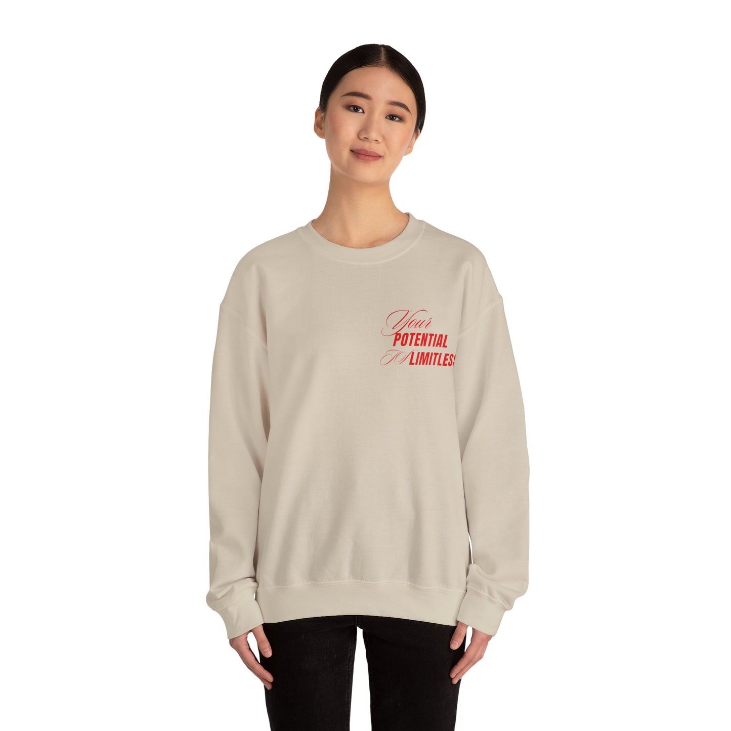 Inspirational Crewneck Sweatshirt - "Your Potential is Limitless"