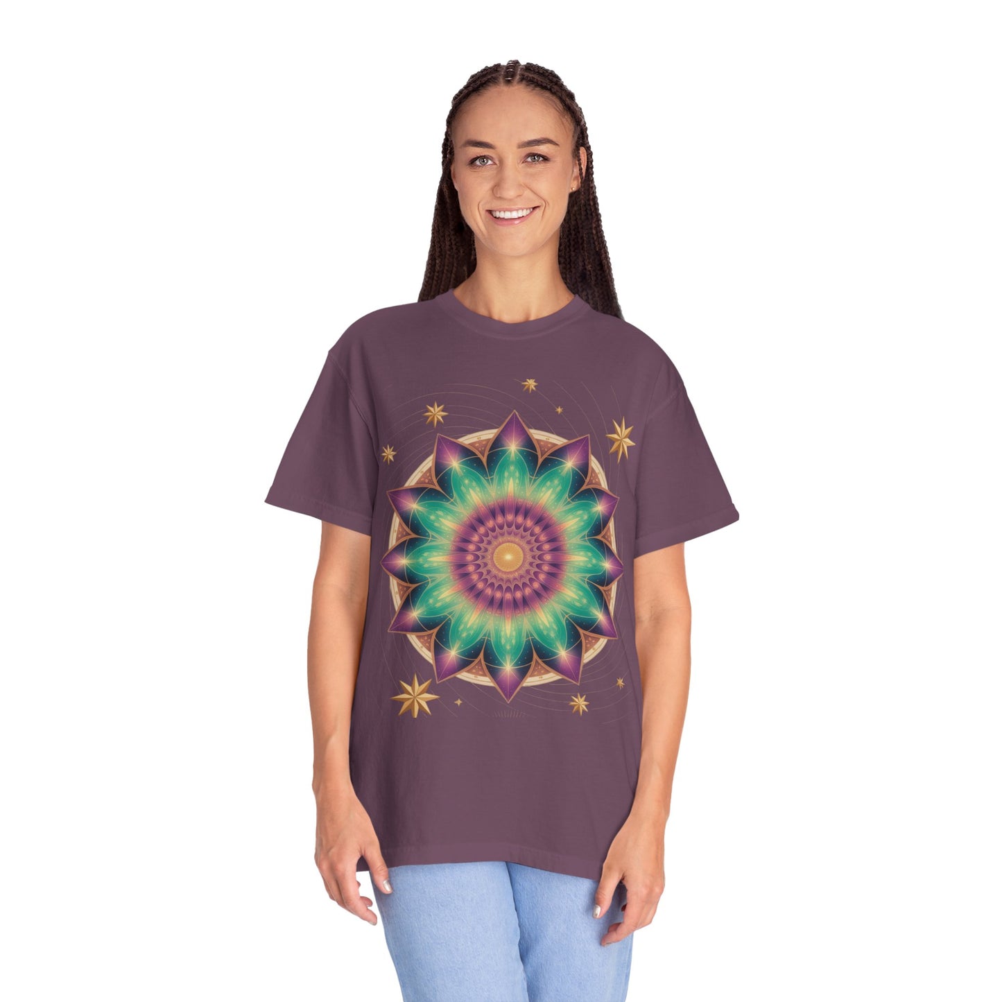 Tie-Dye Mandala T-Shirt, Spiritual Apparel, Bohemian Style Tee, Festival Wear, Eco-Friendly Fashion