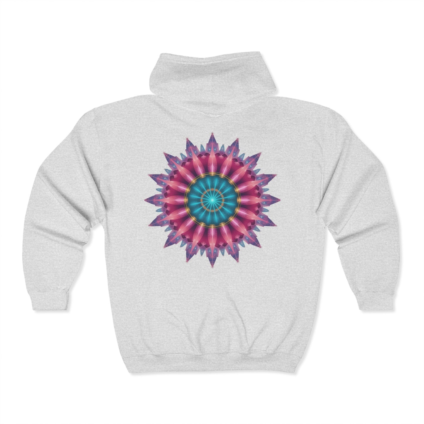 Colorful Mandala Zip-Up Hoodie for Cozy Comfort, Women's Fashion, Festival Wear, Holiday Gift, Art-Inspired Outerwear