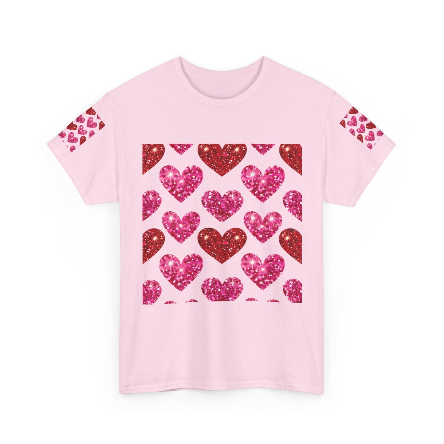 Sparkling Hearts Cotton Tee - Perfect for Valentine's Day & Love Celebrations