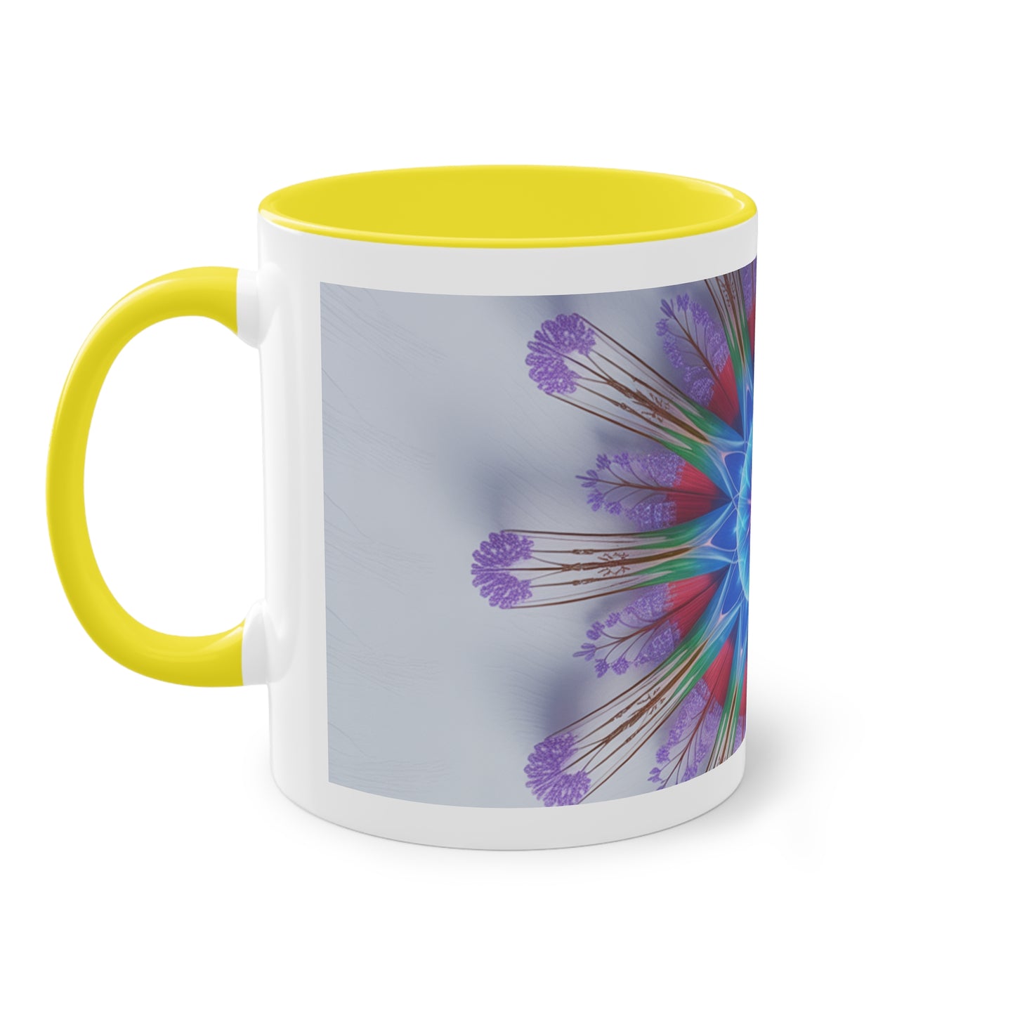 Kaleidoscope Two-Tone Coffee Mug - Vibrant Art Mug for Home & Office, Unique Gift for Coffee Lovers, Decorative Drinkware