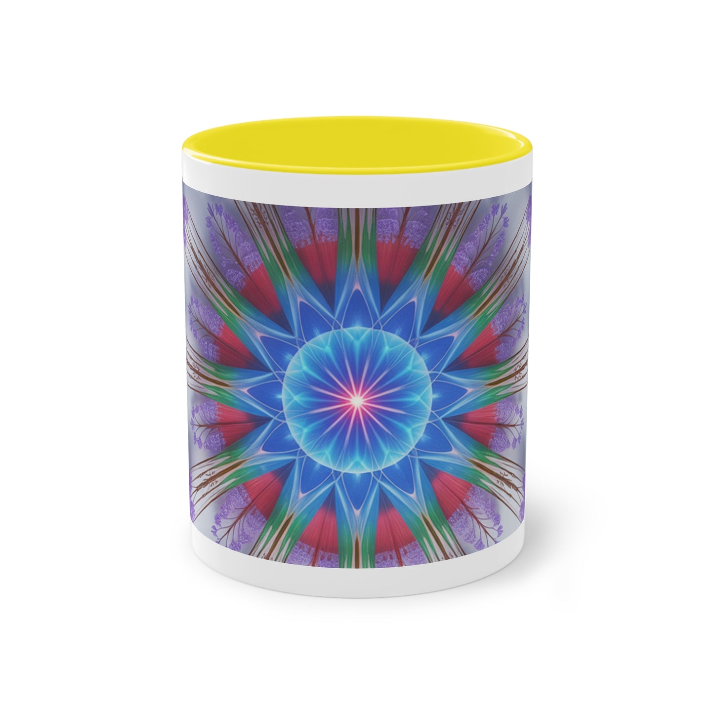 Kaleidoscope Two-Tone Coffee Mug - Vibrant Art Mug for Home & Office, Unique Gift for Coffee Lovers, Decorative Drinkware