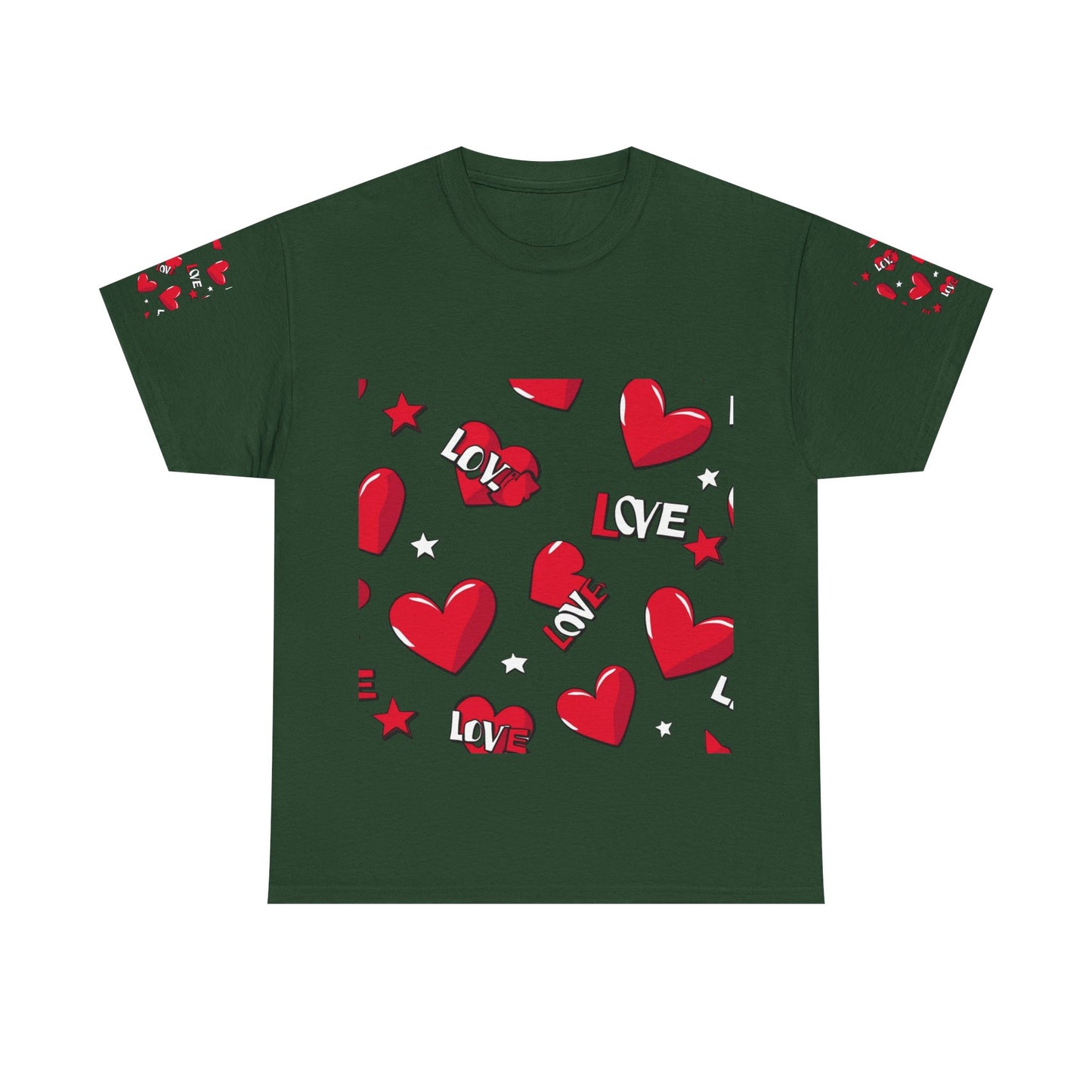 Maglietta in cotone pesante con cuore romantico - Perfetta per San Valentino e per tutti i giorni