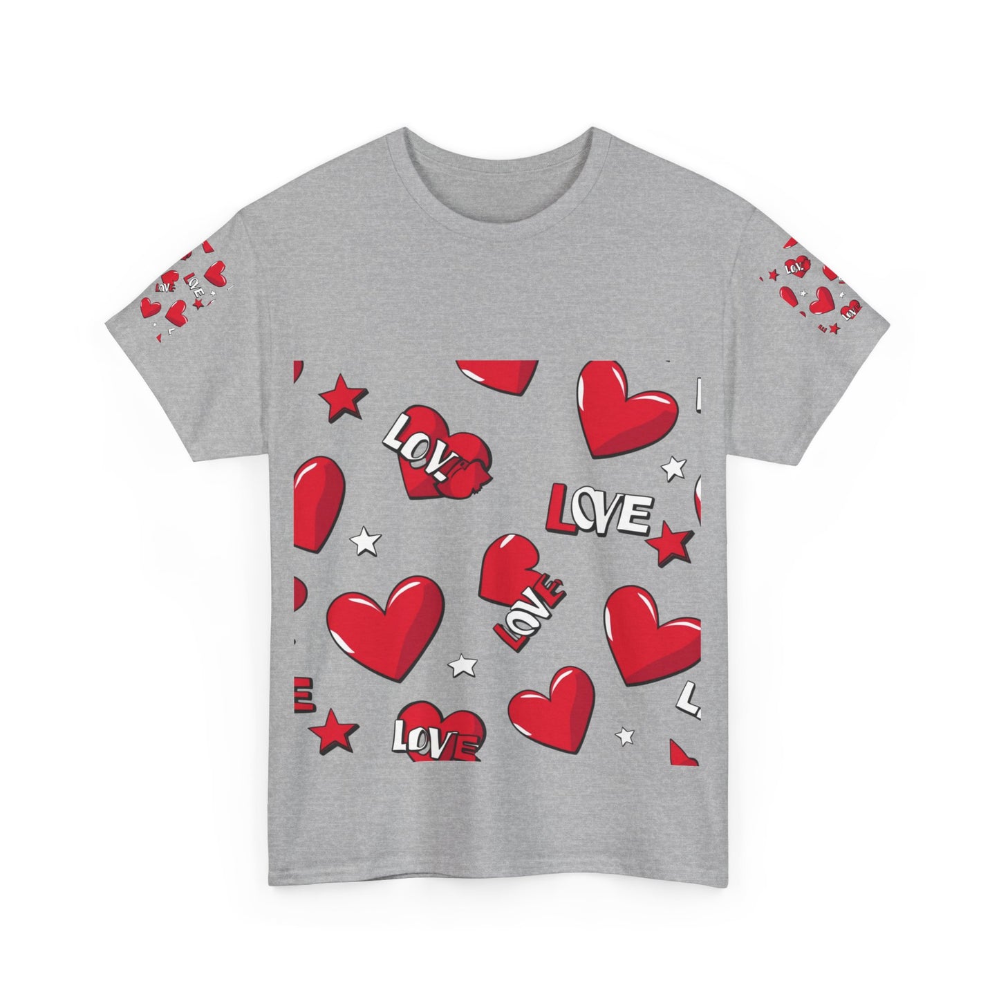 Maglietta in cotone pesante con cuore romantico - Perfetta per San Valentino e per tutti i giorni