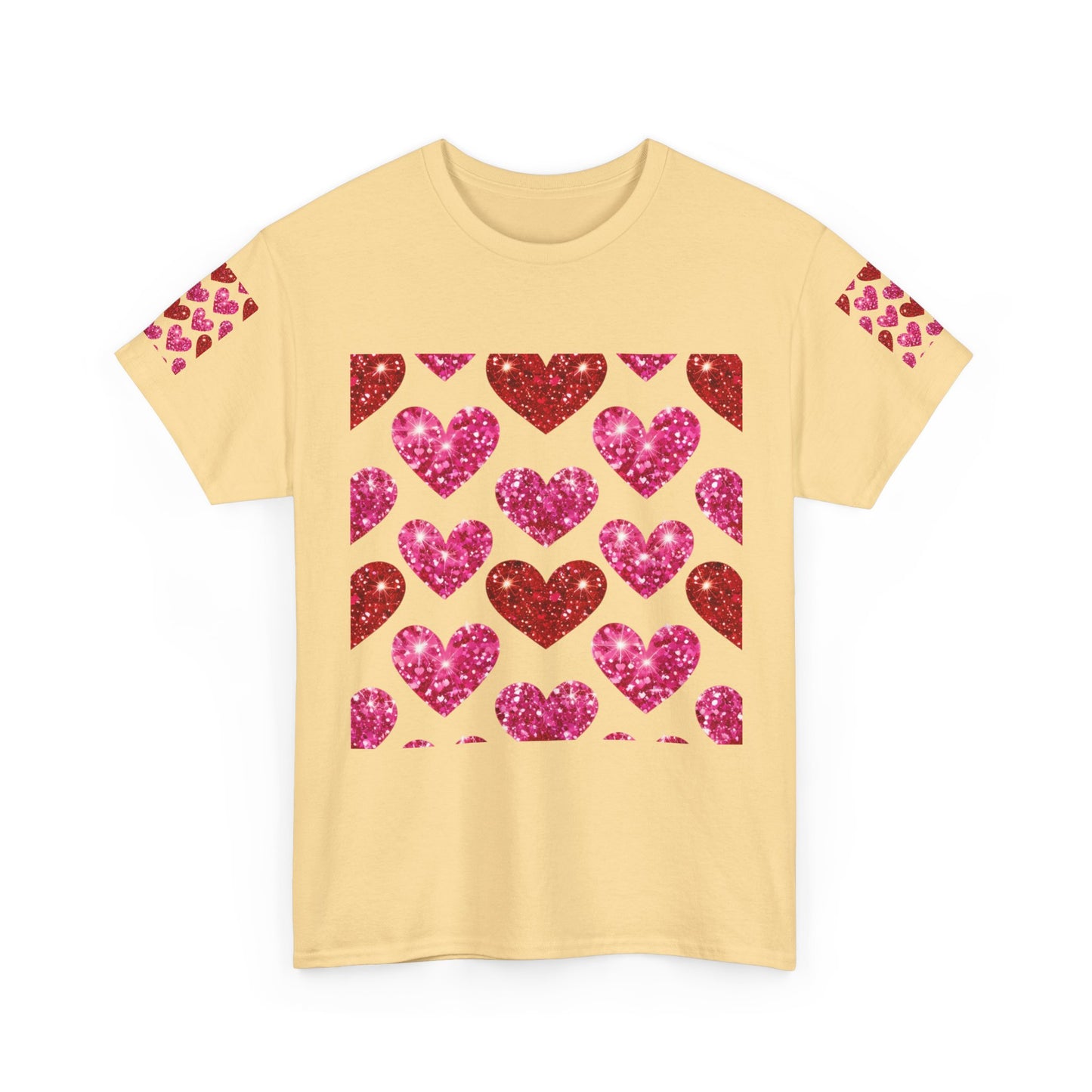 Sparkling Hearts Cotton Tee - Perfect for Valentine's Day & Love Celebrations