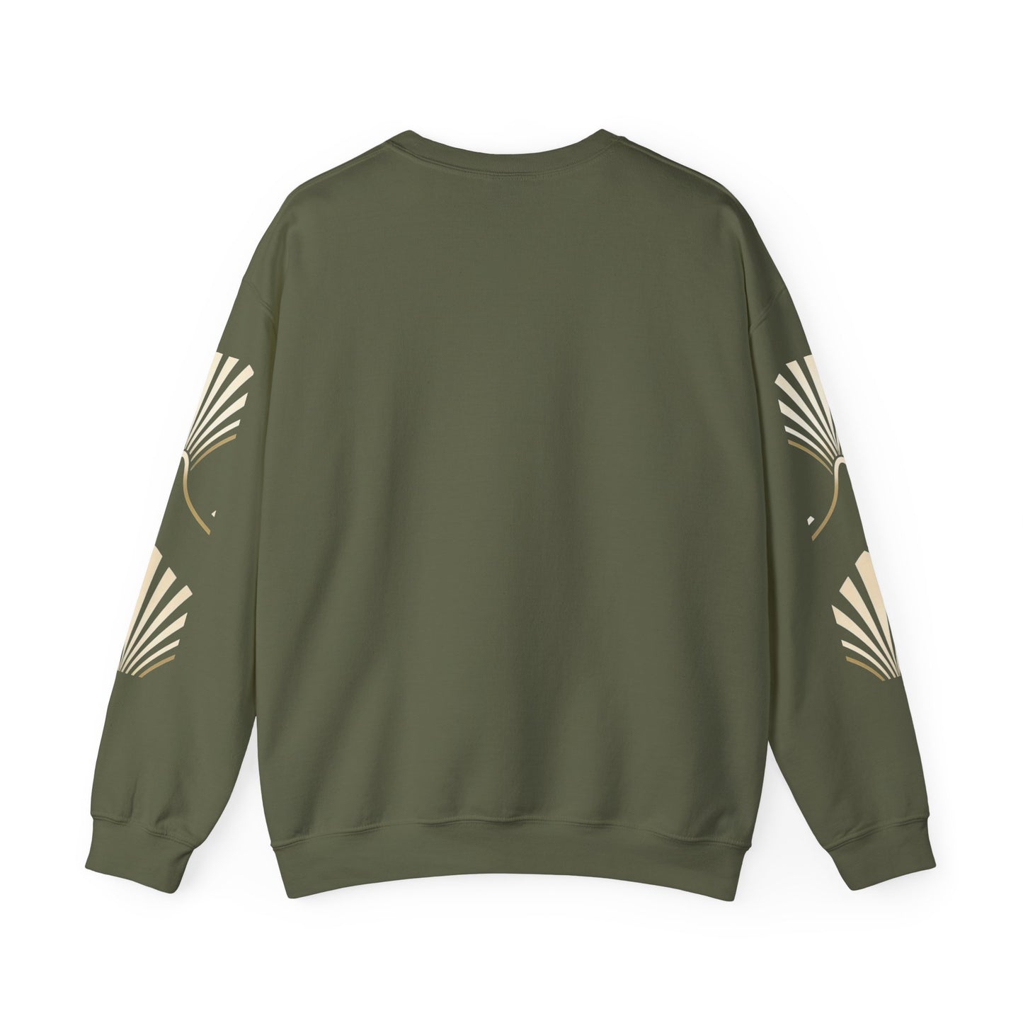 Elegant Gold Fan Pattern Crewneck Sweatshirt