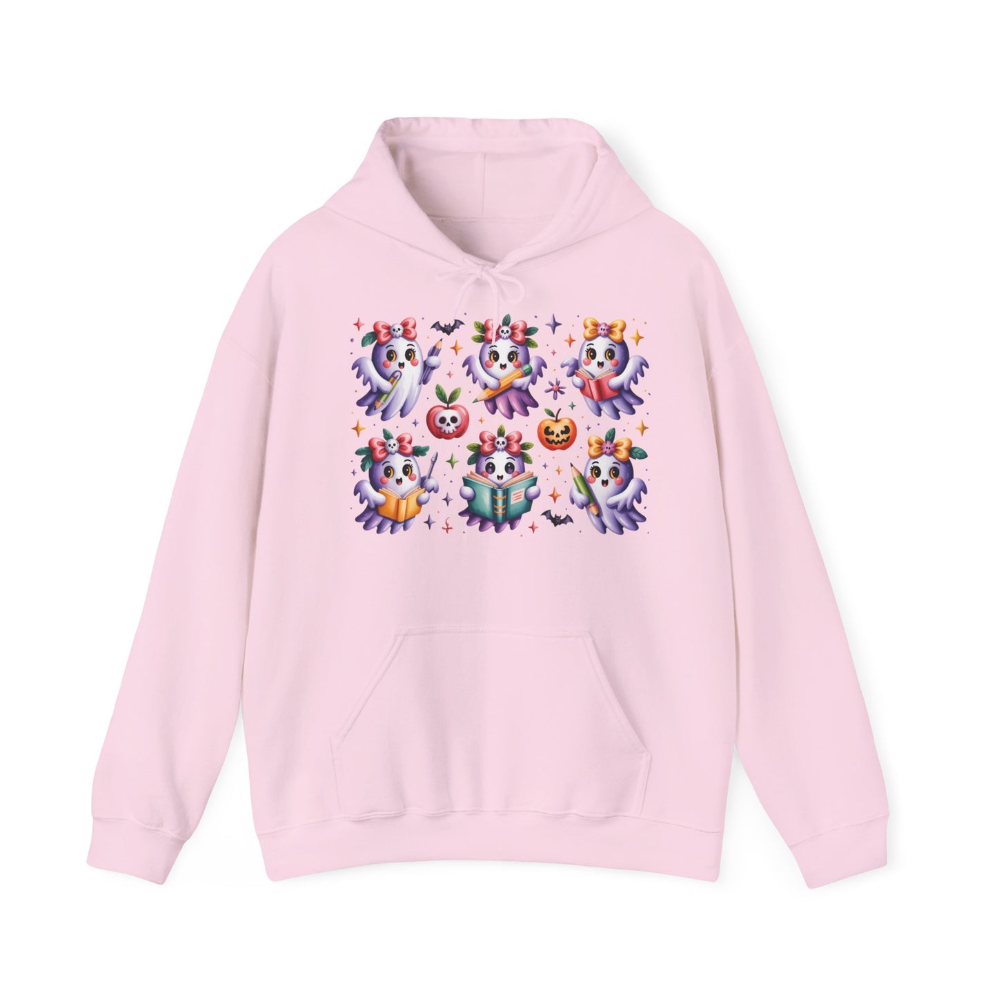 Whimsical Ghosts Halloween Hoodie, Spooky Sweatshirt, Women Cozy Pullover, Halloween Apparel, Pumpkin Decor, Ghostly Fashion