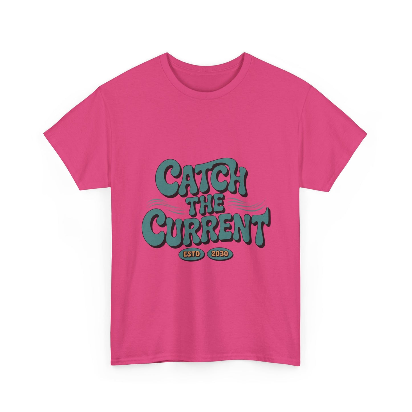 Catch the Current Tee, Relaxed Cotton T-Shirt, Beach Vibe Top, Casual Wear, Perfect Gift for Surfers, Summer Fun