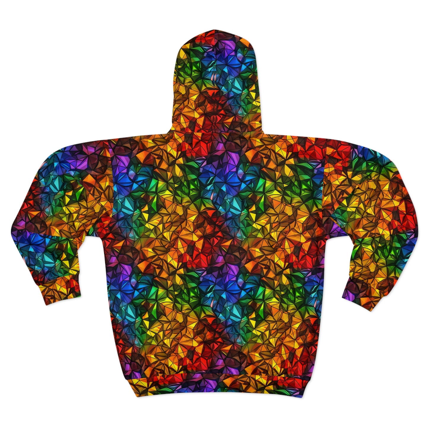 Felpa con cappuccio con zip geometrica vibrante - Design astratto colorato