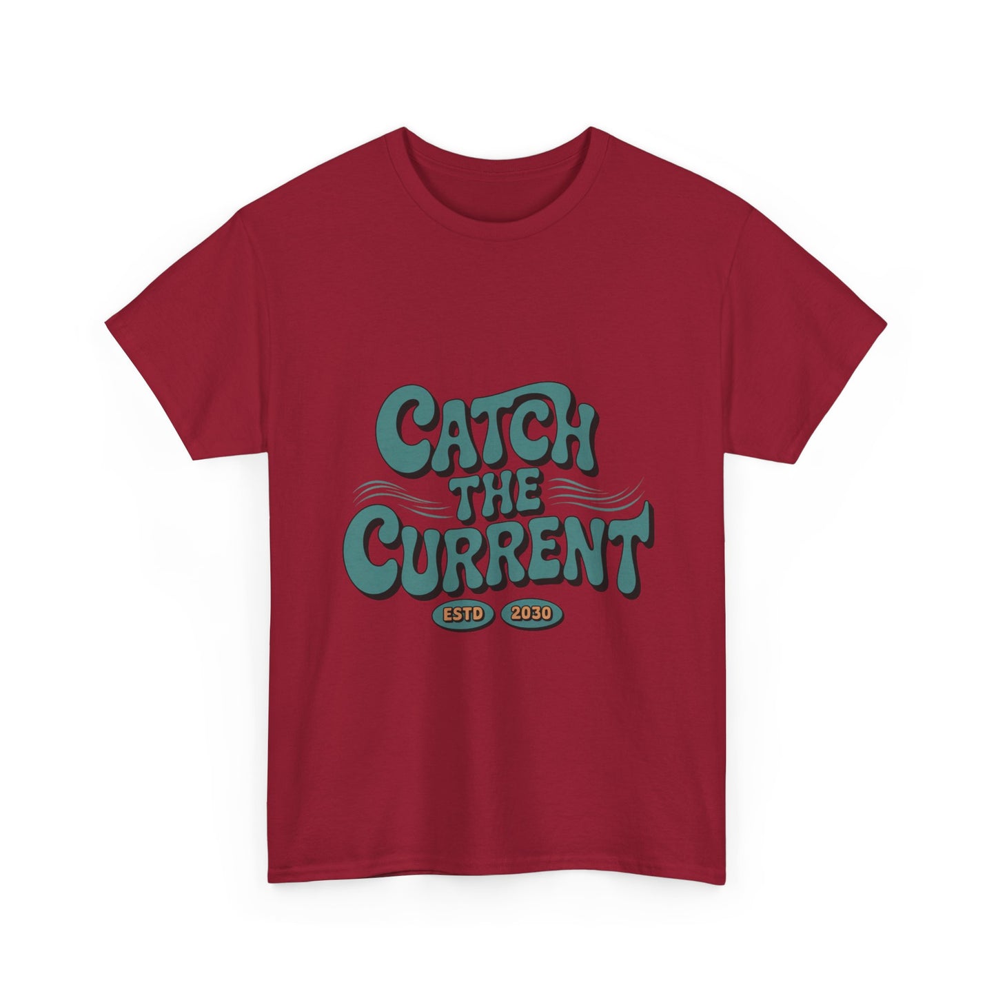 Catch the Current Tee, Relaxed Cotton T-Shirt, Beach Vibe Top, Casual Wear, Perfect Gift for Surfers, Summer Fun
