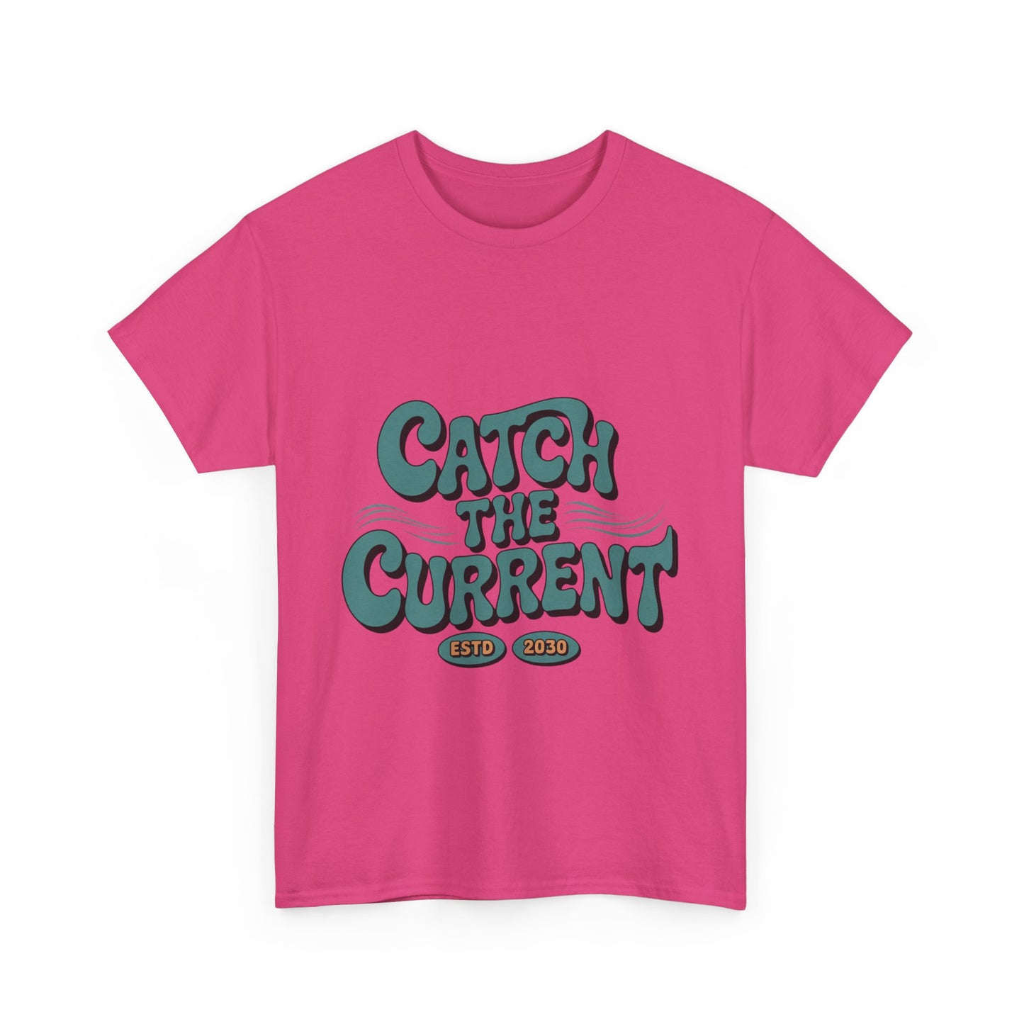 Catch the Current Tee, Relaxed Cotton T-Shirt, Beach Vibe Top, Casual Wear, Perfect Gift for Surfers, Summer Fun