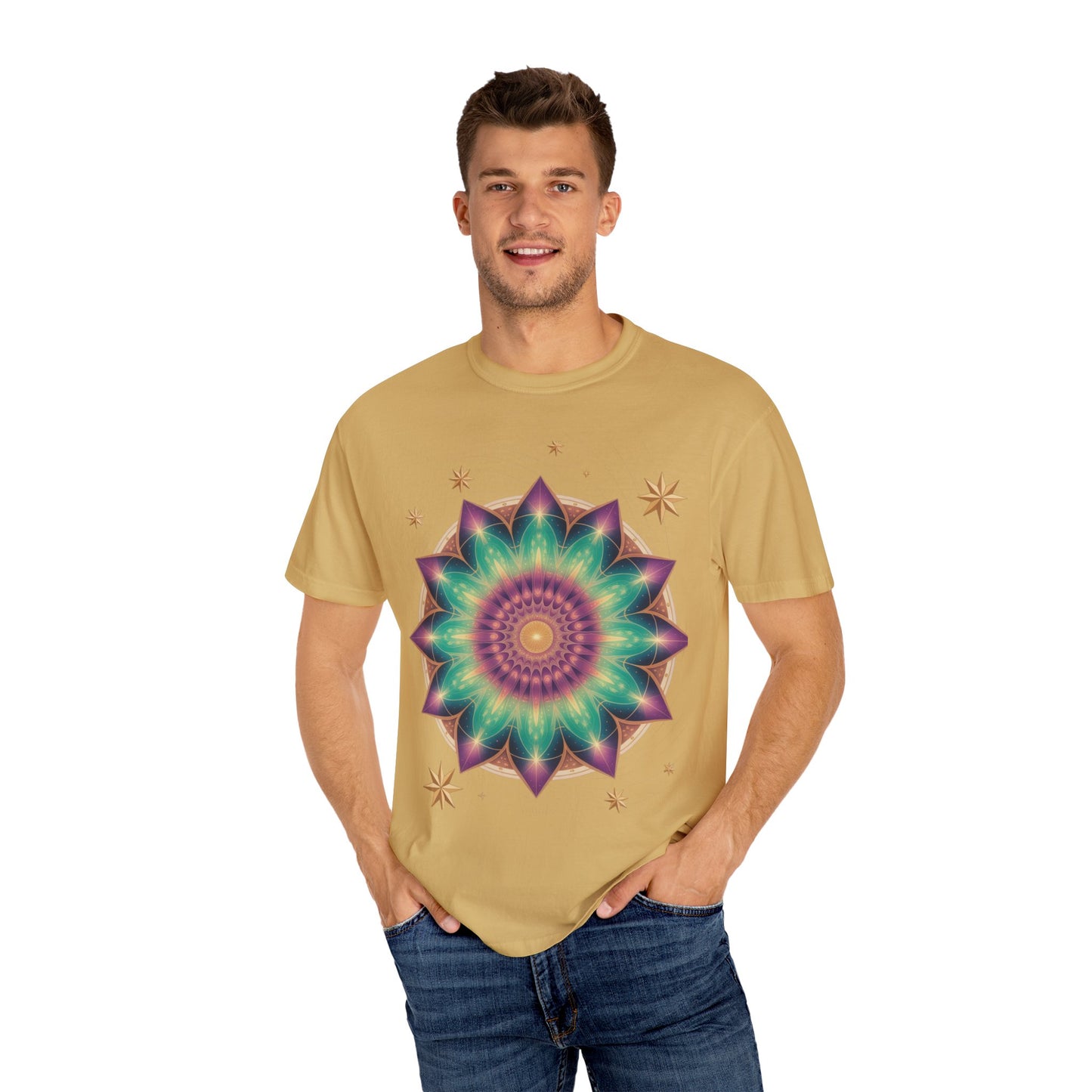 Tie-Dye Mandala T-Shirt, Spiritual Apparel, Bohemian Style Tee, Festival Wear, Eco-Friendly Fashion