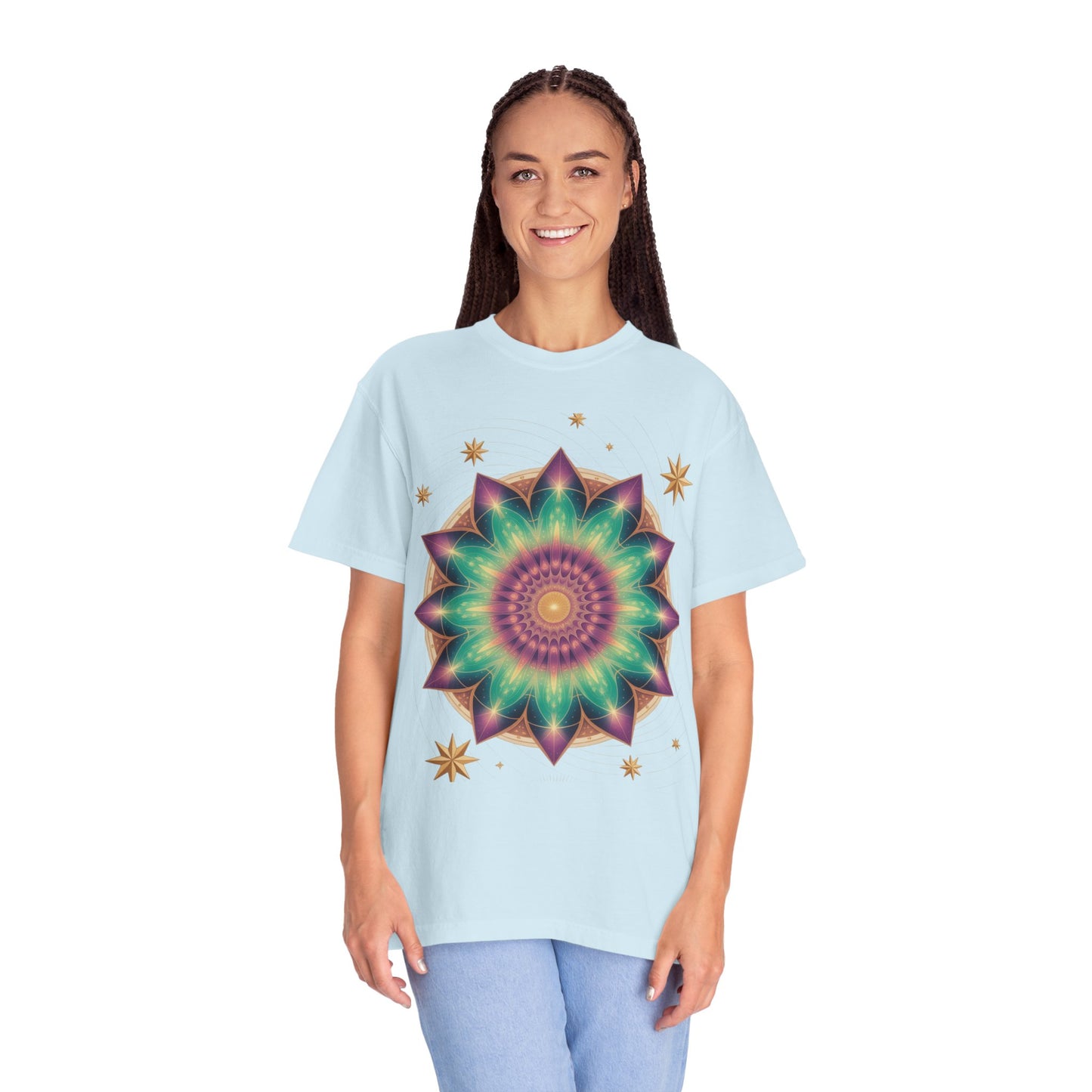 Tie-Dye Mandala T-Shirt, Spiritual Apparel, Bohemian Style Tee, Festival Wear, Eco-Friendly Fashion