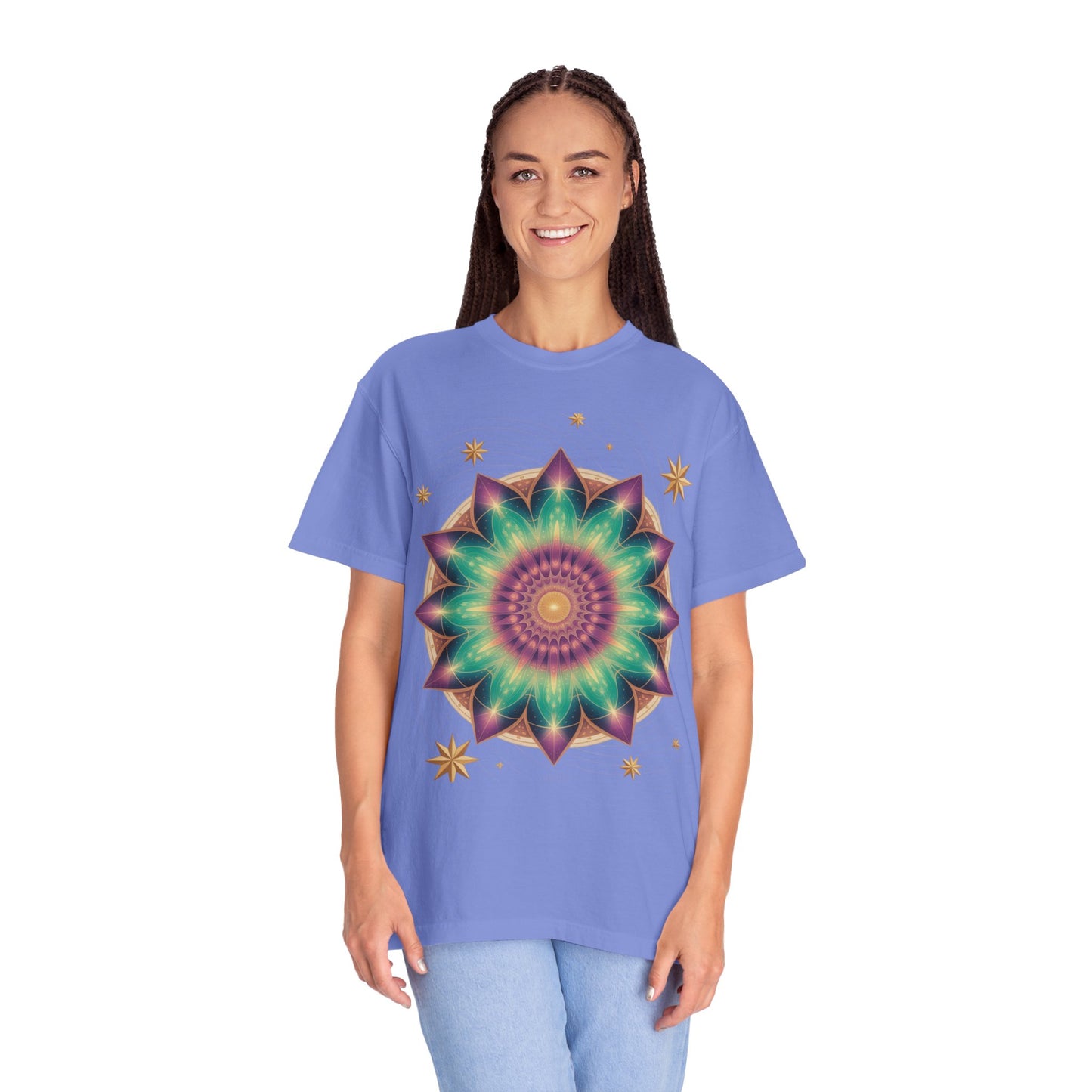 Tie-Dye Mandala T-Shirt, Spiritual Apparel, Bohemian Style Tee, Festival Wear, Eco-Friendly Fashion