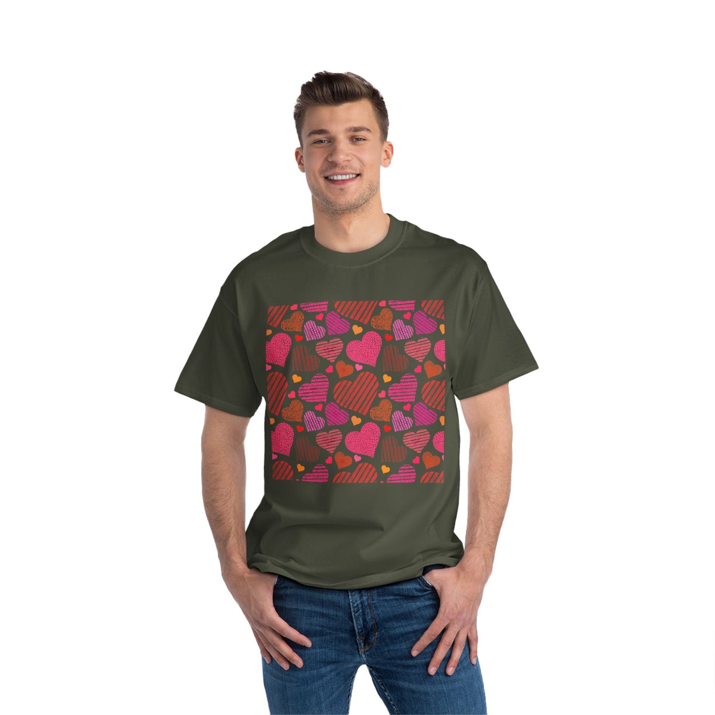 Cute Heart Pattern Short-Sleeve T-Shirt