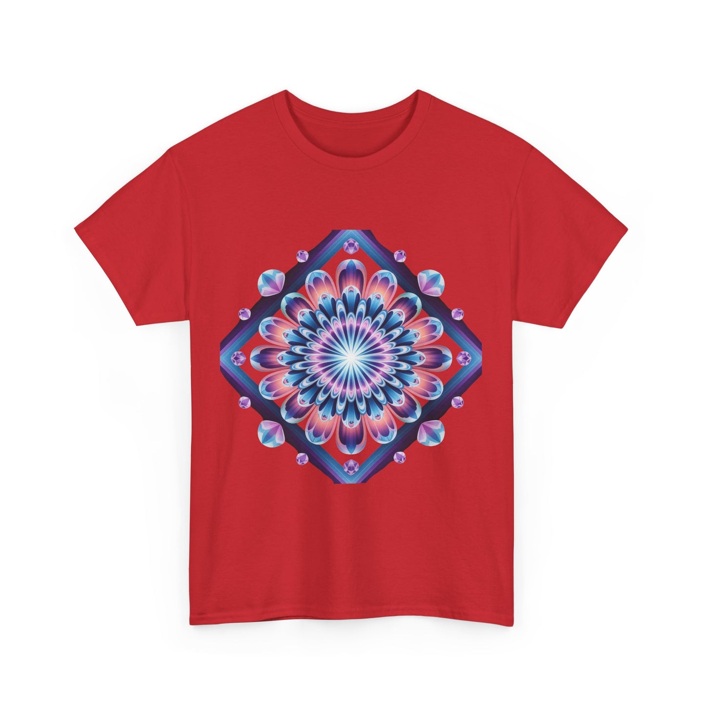 Vibrant Mandala Tee - Heavy Cotton Shirt, Bohemian Style Top, Casual Wear, Gift for Her, Festival Fashion, Summer Style